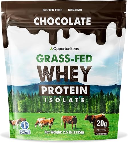 Proteína de suero de chocolate en polvo, aislado de suero alimentado con pasto + cacao orgánico + azúcar real + sal del Himalaya, delicioso sabor