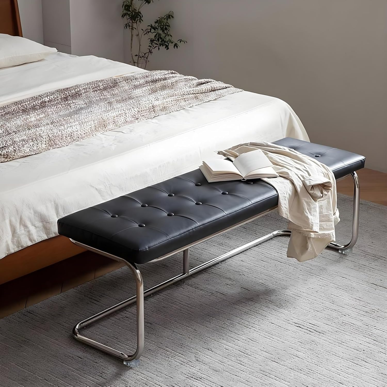 Banquette en cuir PU avec rangement Nizat, l'élégance et le confort pour votre intérieur