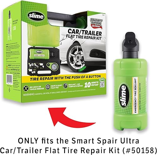 Miniatura 7 de Slime 10189 Cartucho de repuesto de sellador solo para el kit de reparación de neumáticos planos de camión, 22 onzas, verde