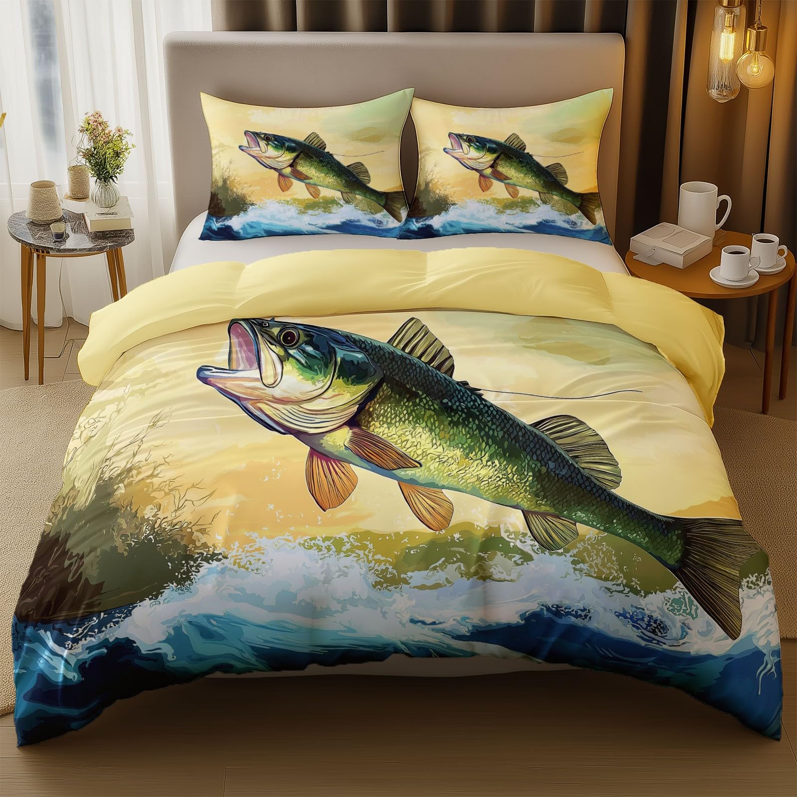 Poszwa na kołdrę zwierzę obraz kijek z nadrukiem zestaw pościeli z mikrofibry z 2 poszewkami na poduszki nowoczesny jasnożółty 240x260 cm poszwa na kołdrę dla dzieci Dorośli Dekoracja sypialni