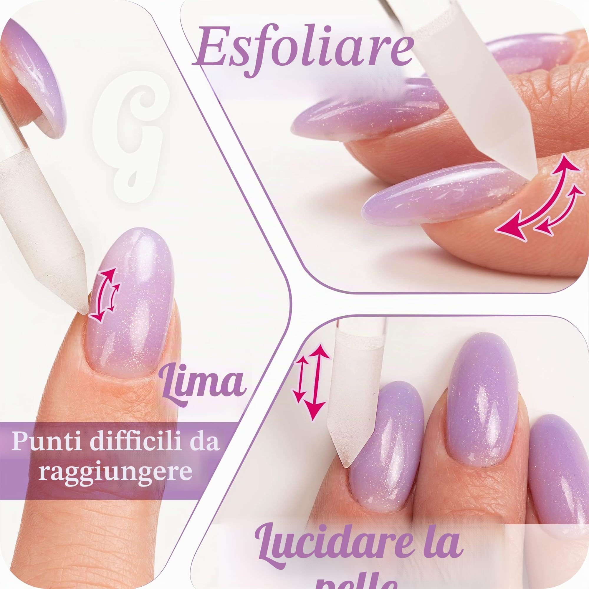 Lima in Vetro Spingi Cuticole - Bastoncino Manicure, Rimuovi Cuticole Professionale di Precisione, la Superficie Abrasiva Non si Consuma, Qualità Ceca, Gladzy
