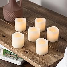 Lights4fun Set of 6 Votive Real Wax Battery Operated LED Tea Light Candles