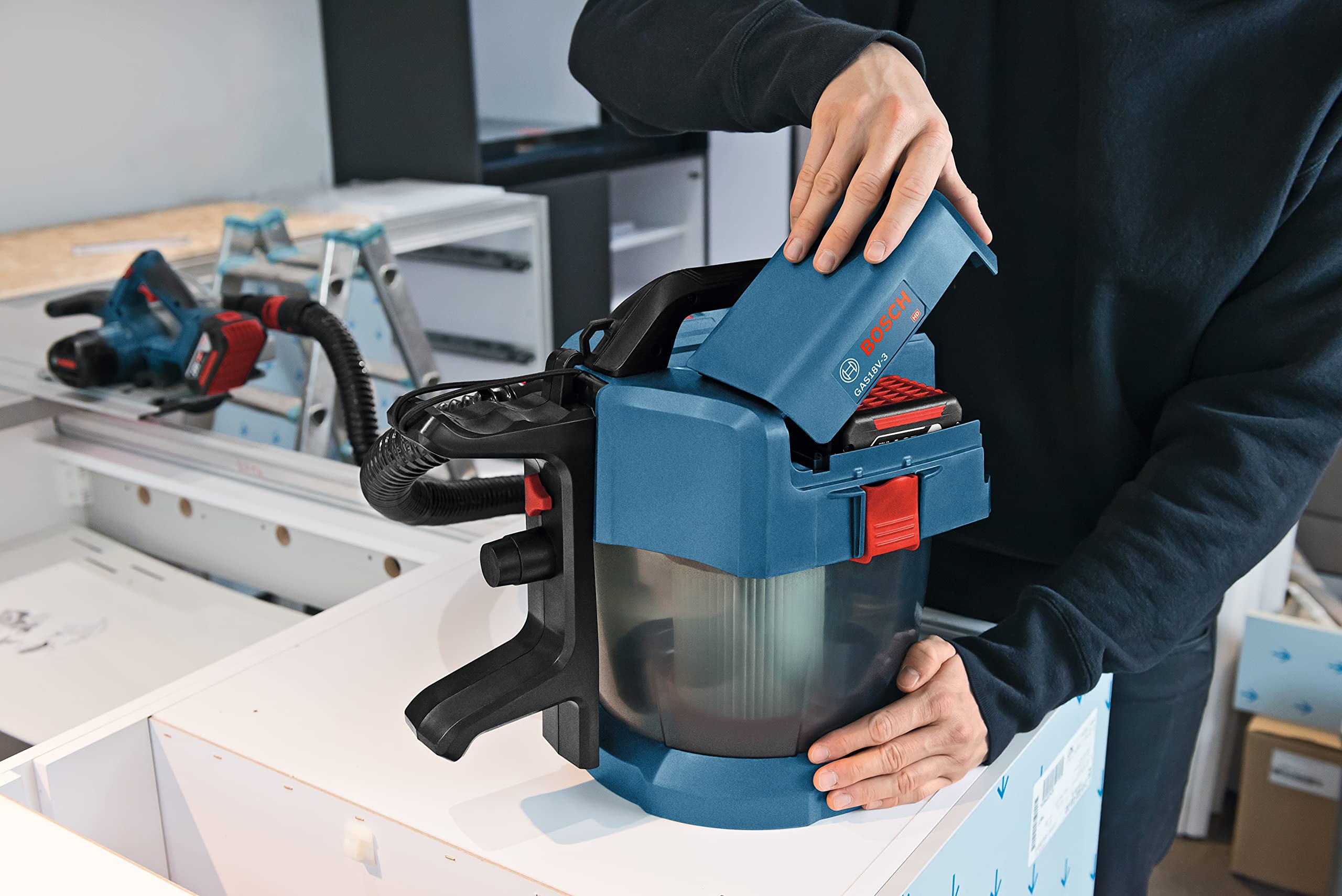 Buy BOSCH GAS18V3N 18V 1.6 gallon Vacuum Bare Tool , Blue Online at