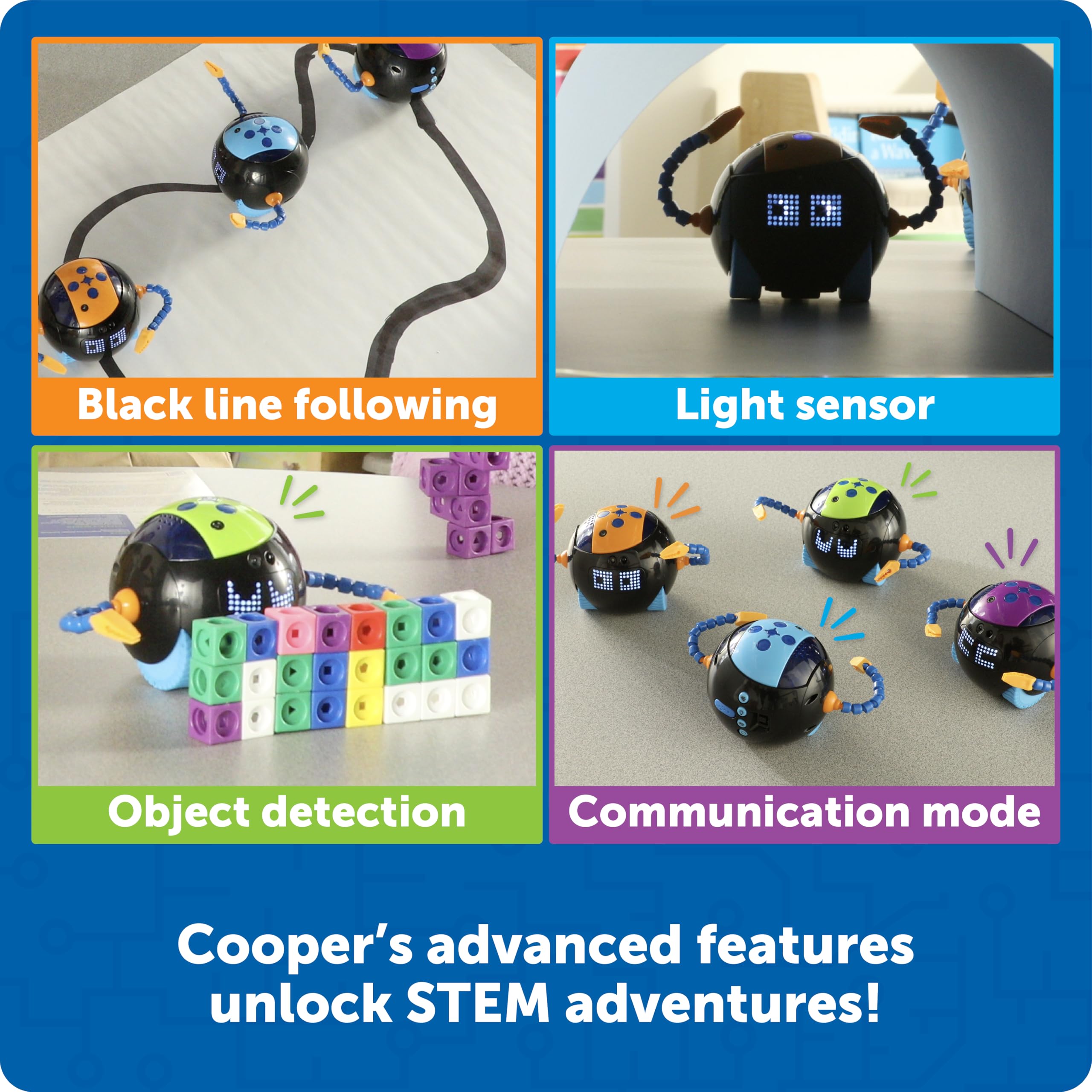 Learning Resources Robot Cooper STEMBot – Zestaw Klasowy, Programowanie i Kodowanie, Dzieci 5-10 Lat