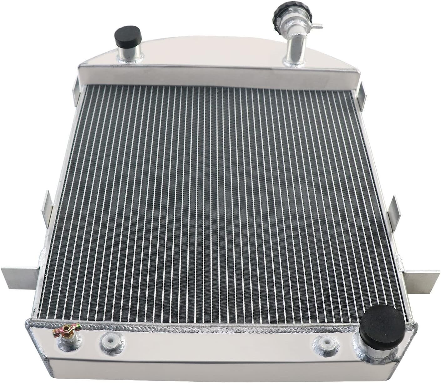 ALLOYWORKS 4 Row All Aluminum Radiator + Shroud Fan + Relay For 1917-1927 Ford Model T Bucket Chevy Engine