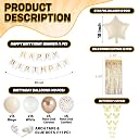 Party Propz Golden and White Birthday Decoration Kit - 59 Pcs,1st Birthday Decorations Kit,Butterfly Birthday Theme Decoration, Banner, Fringe Curtains, Star Foil Balloon, 3D Butterfly Accent gallery image