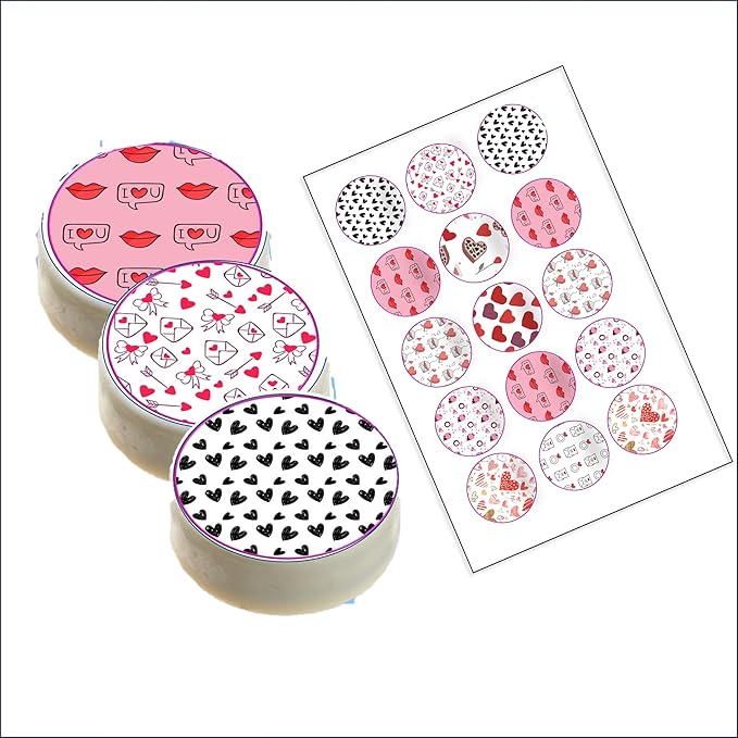 Edible Valentine image for Oreo cookies chocolate covered