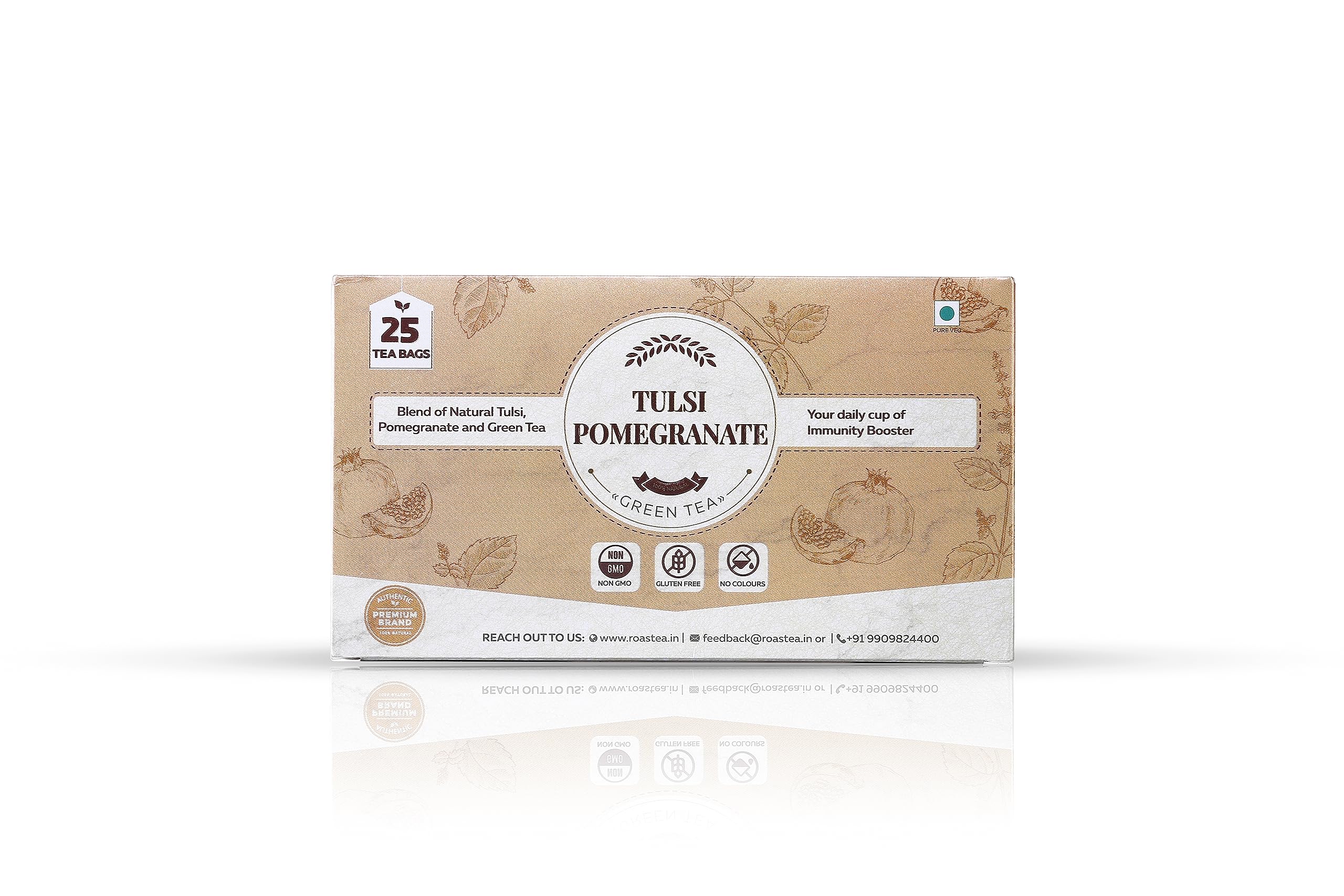 Roastea Tulsi Pomegranate Green Tea | Relieves Stress | Immunity Booster | Pack of 25 Tea Bags (B0CD797G8B) Amazon Price History, Amazon Price Tracker