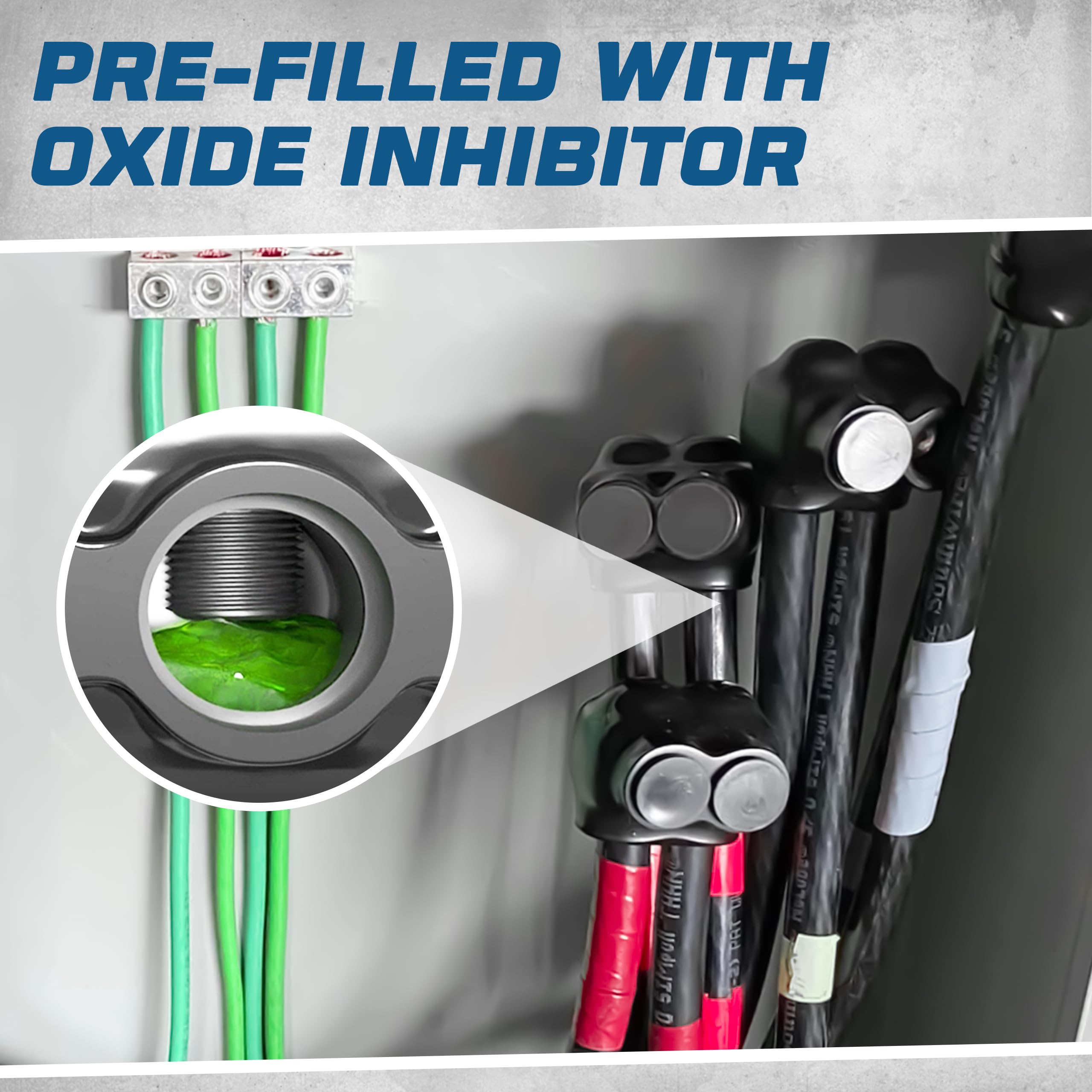 OHLECTRIC Paquete de 10 conectores de cable aislados de 2 puertos de entrada de un solo lado para 2-14 lengüetas de rango de cable con tornillo hexagonal 7/32, prellenado con inhibidor de óxido