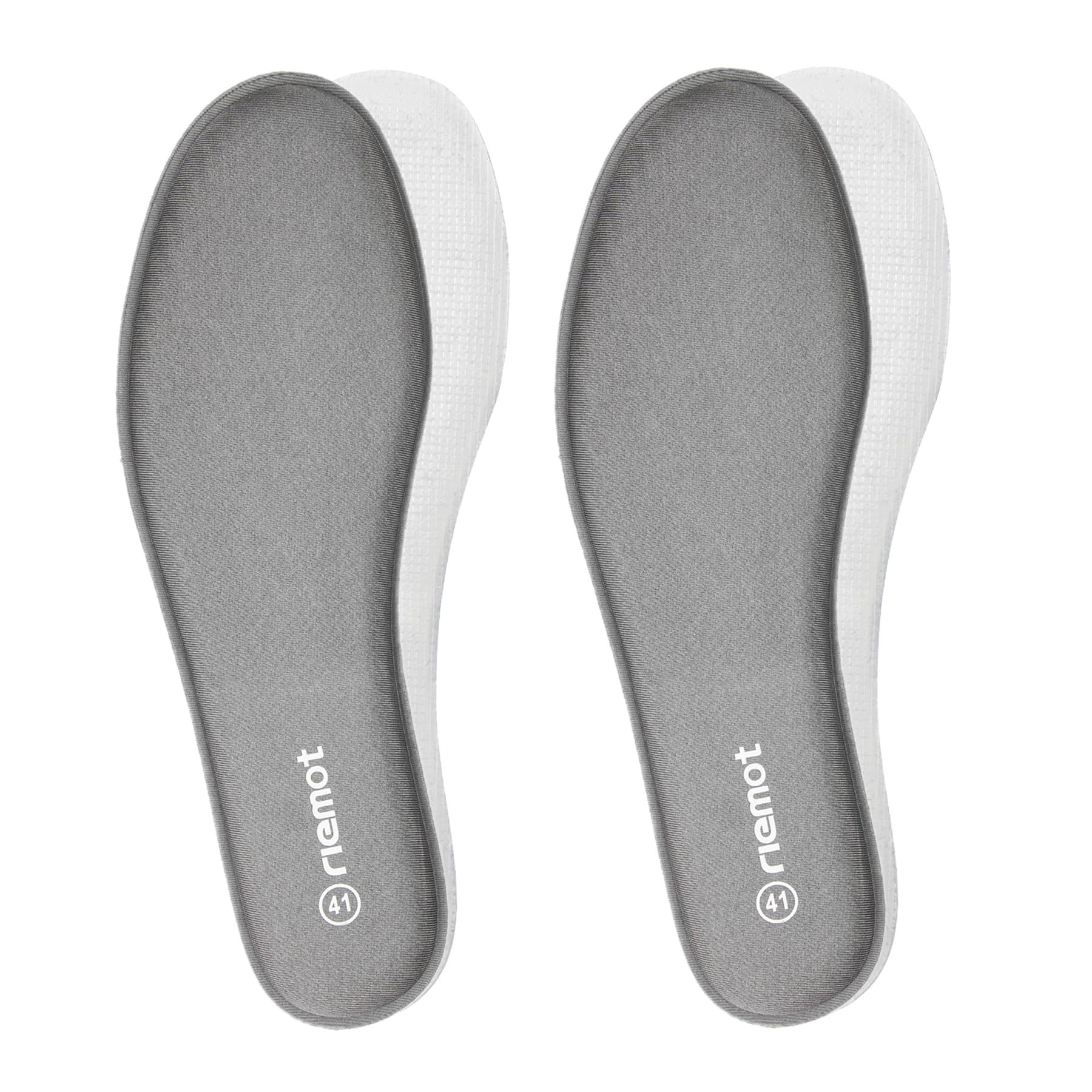 riemot 2 Paar Memory Foam Einlegesohlen für Herren Komfort Einlegesohlen Weich Schuheinlagen für Sneaker Arbeitsschuhe Stiefel für Sport Freizeit und Beruf,Grau Gr.44