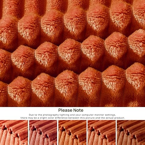 Miniatura 6 de Geniospin Manta de Tiro, 280GSM Manta Extra Suave y Ligera con Rayas, Mantas Mullidas, Suaves y Acogedoras para Sofá, Cama, Ligera y Transpirable