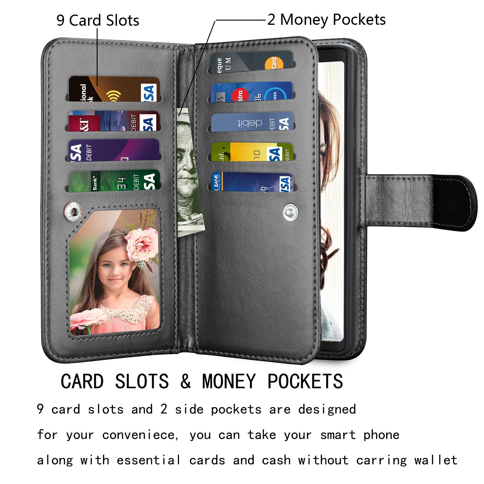 Amazon.com: NJJEX for Galaxy Note 9 Wallet Case, for Note 9