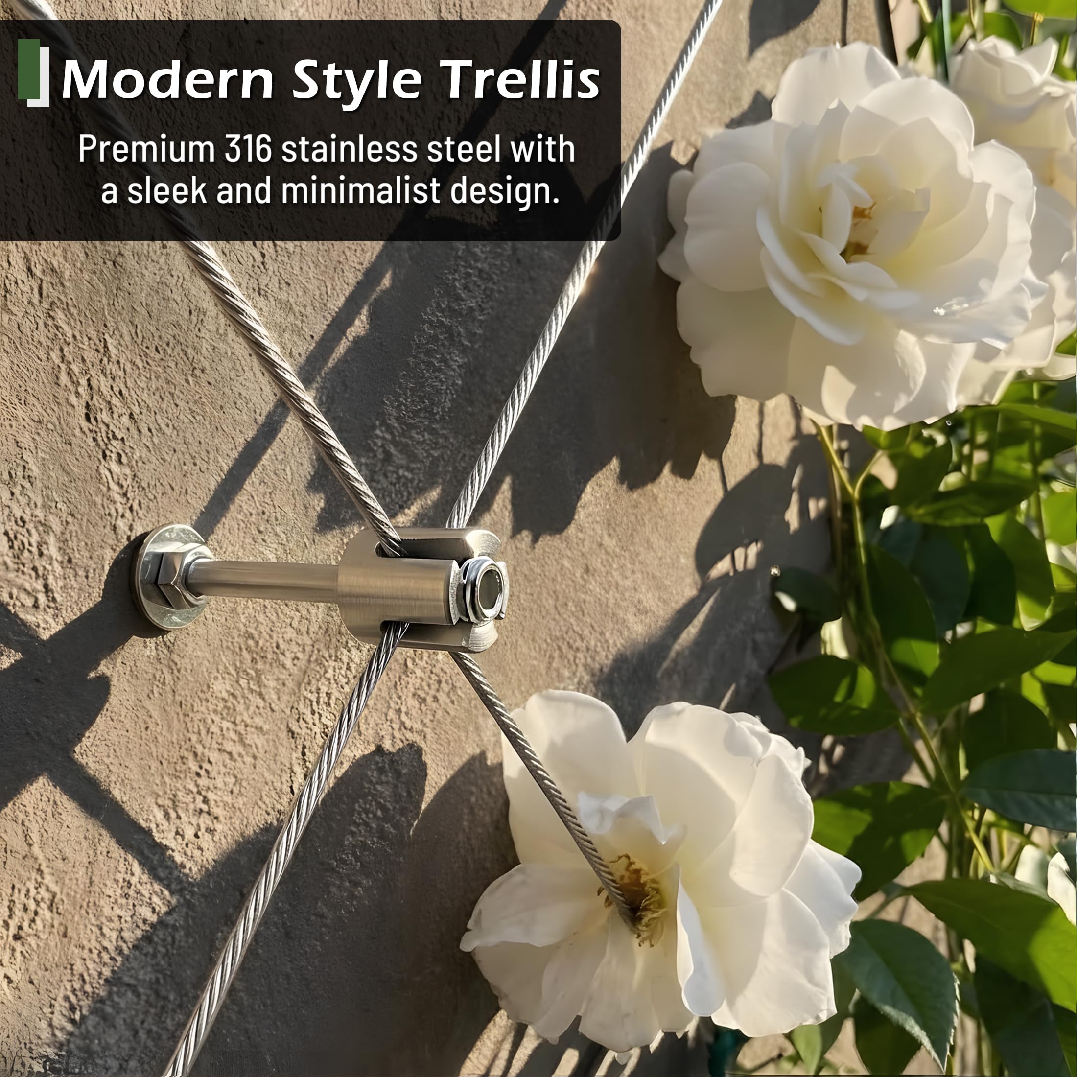 RiaYer Stainless Steel Trellis Wire Kit For Climbing