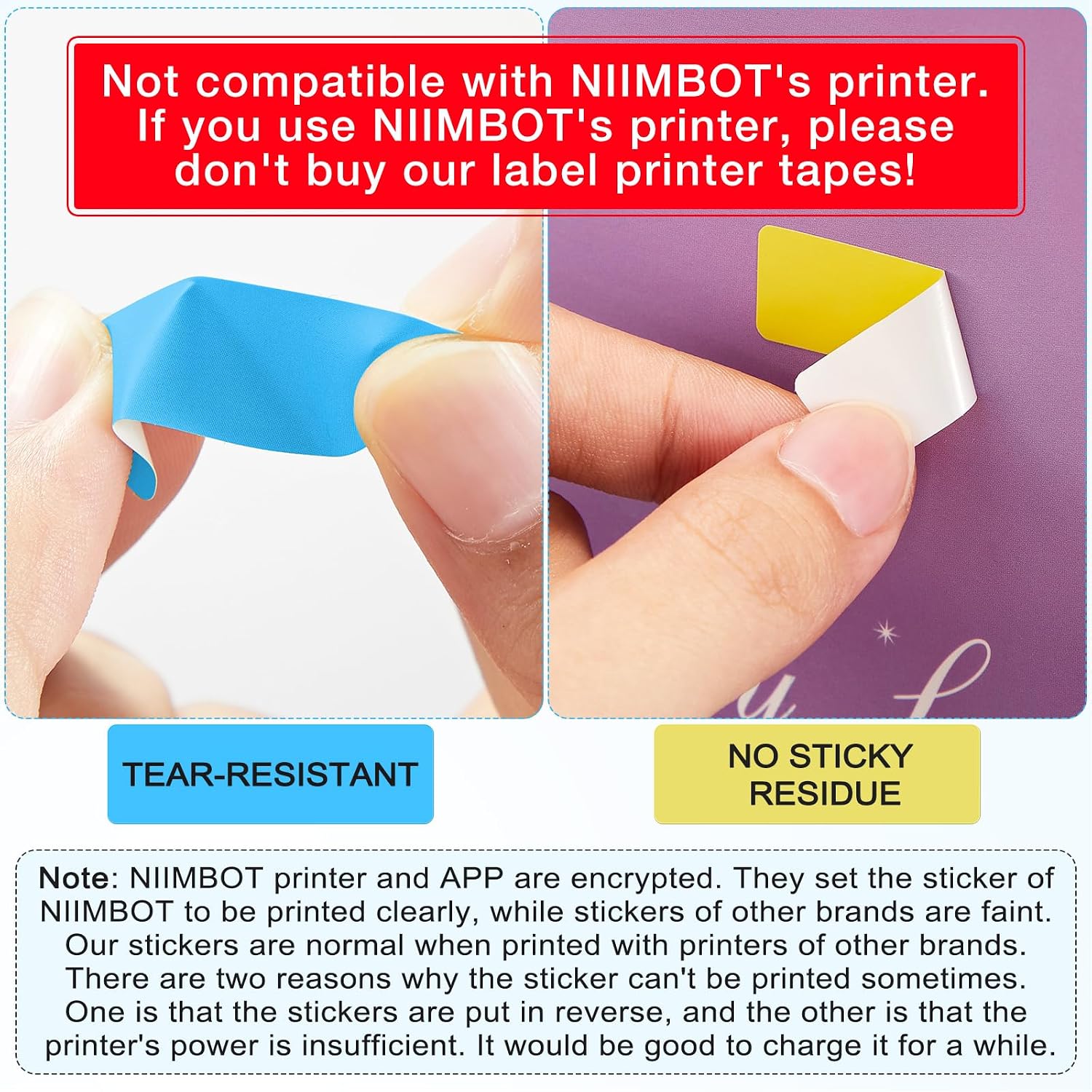 Gersoniel 1600 Pcs Label Tapes Compatible with D30 Label Printer Laminated Labeling Stickers Thermal Labels for Home Office(Multicolor,12x40mm) image 2