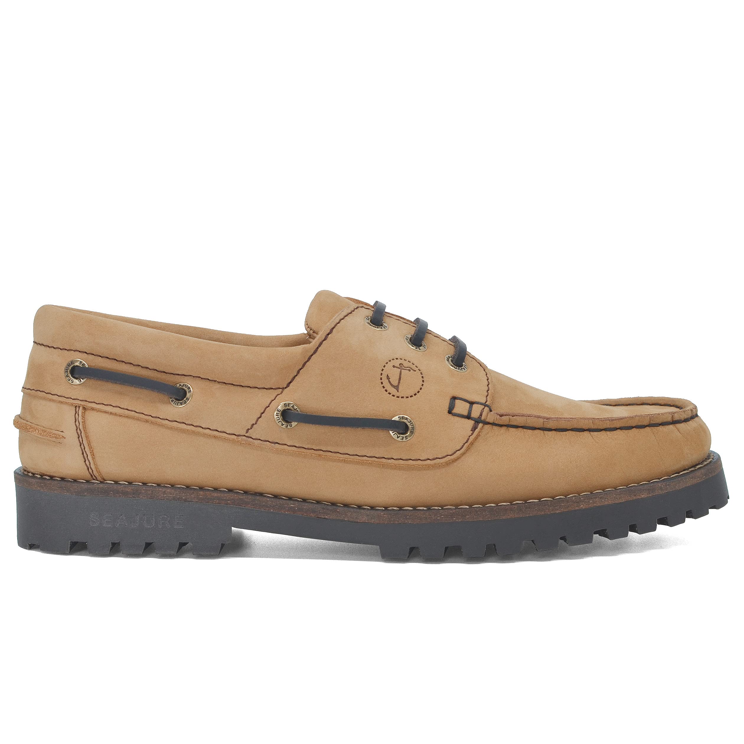 Seajure Damen Bootsschuhe Lamu Kamel und Braun Nubukleder