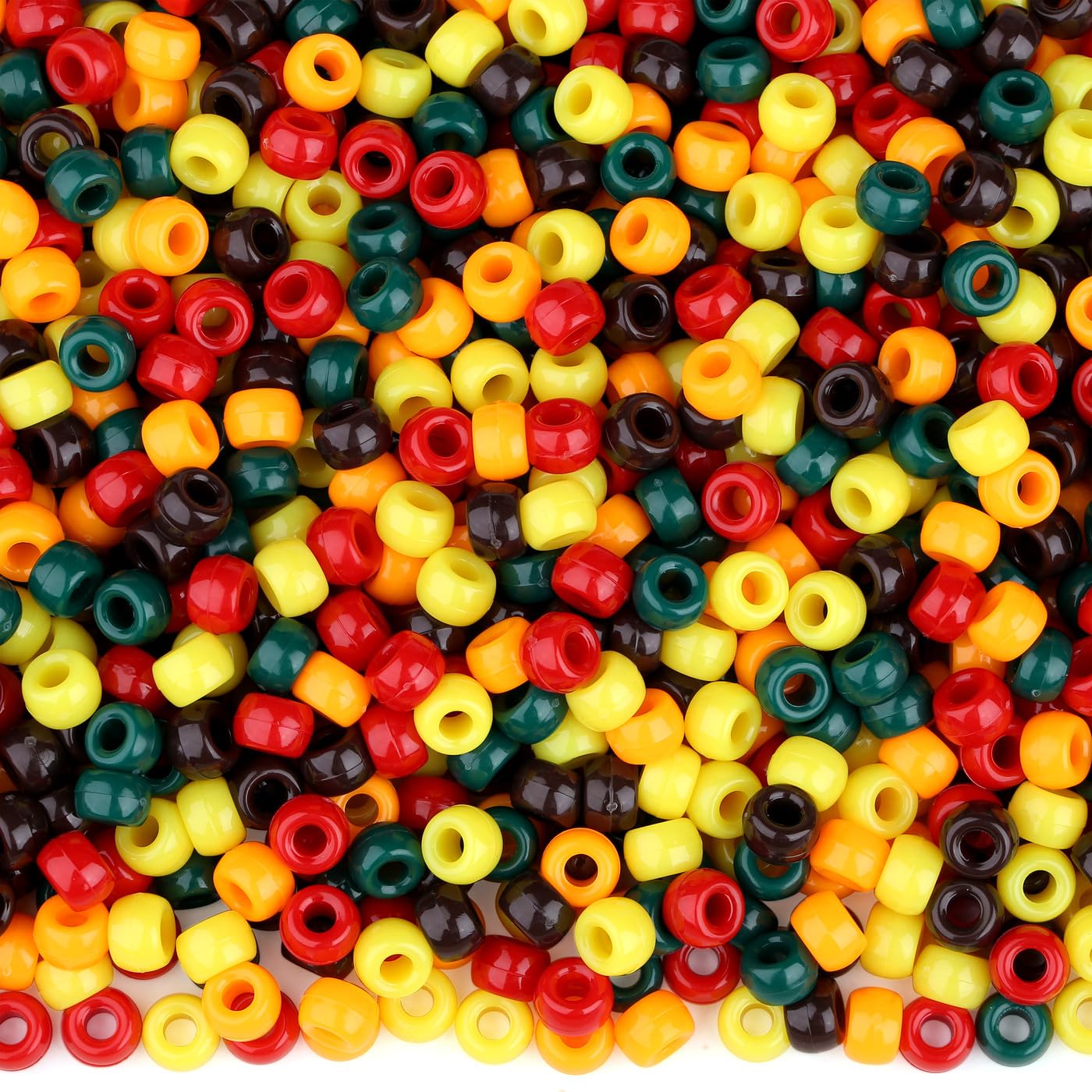 GUJOXILA Autumn Halloween Pony Beads Bulk 1000Pcs Autumn Crafts Supplies Bracelet Making Hair Bead for Braids Halloween Orange Red Pony Bead for Crafting Bracelets Jewelry Making 6×9mm