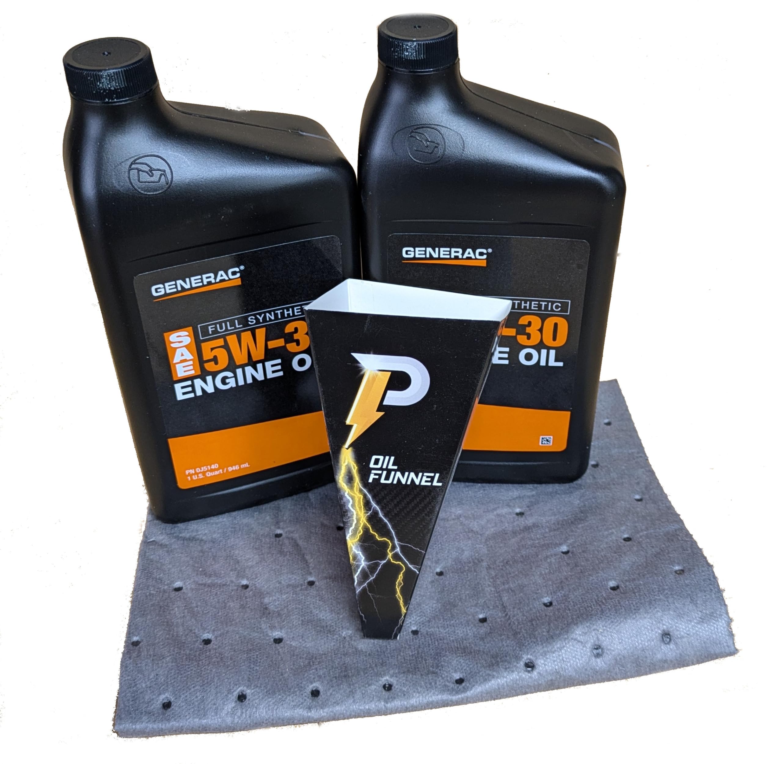 Generac 5W30 Full Synthetic Engine Oil Quart (Pack of 2) with Funnel