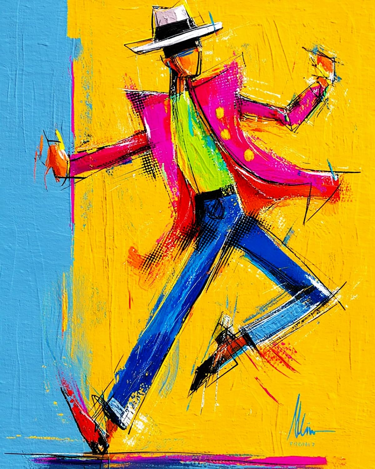 Liubaishi Multicolour Paint By Numbers For Adults, Colourful Dancing Figure, 40X50 Cm Acrylic Canvas Kit With Brushes And Paints