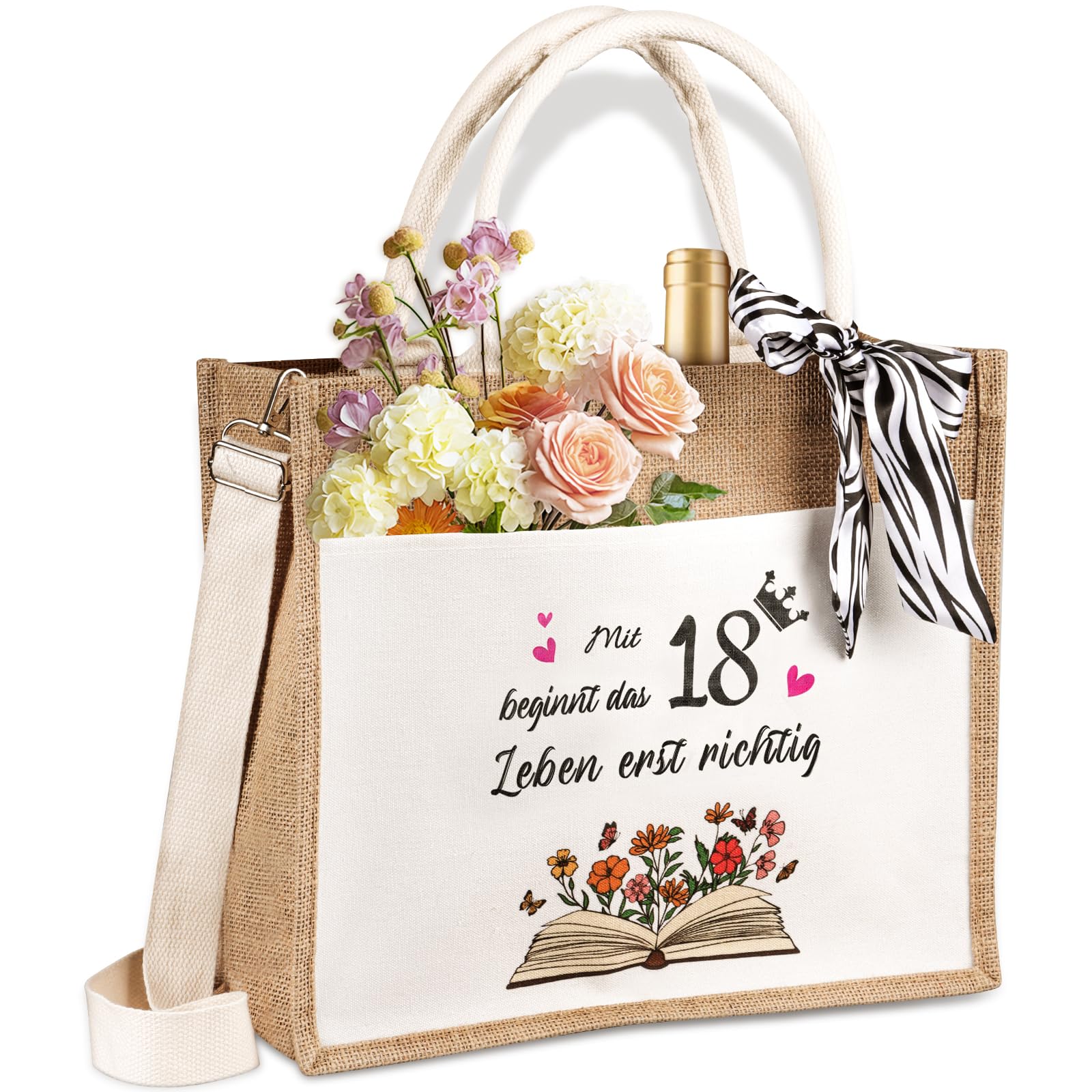 Giftota Jute Tasche zum 18. Geburtstag