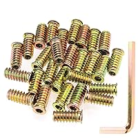 Vista 11 de Insertos Roscados 5/16"-18 x 25mm, Insertos de Tuerca, Insertos de Madera, Acero al Carbon Azul Chapado en Zinc, Insertos Roscados 5/18-18 con Llave