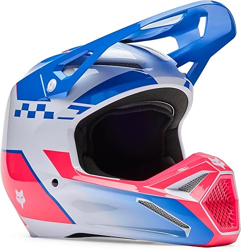 Miniatura 35 de Fox Racing Youth V1 Casco de Moto Motocross para Bicicleta de Tierra Índigo oscuro,Negro Lean,Escudo negro,Burla negra,Negro/Azul,Azul,negro, azul