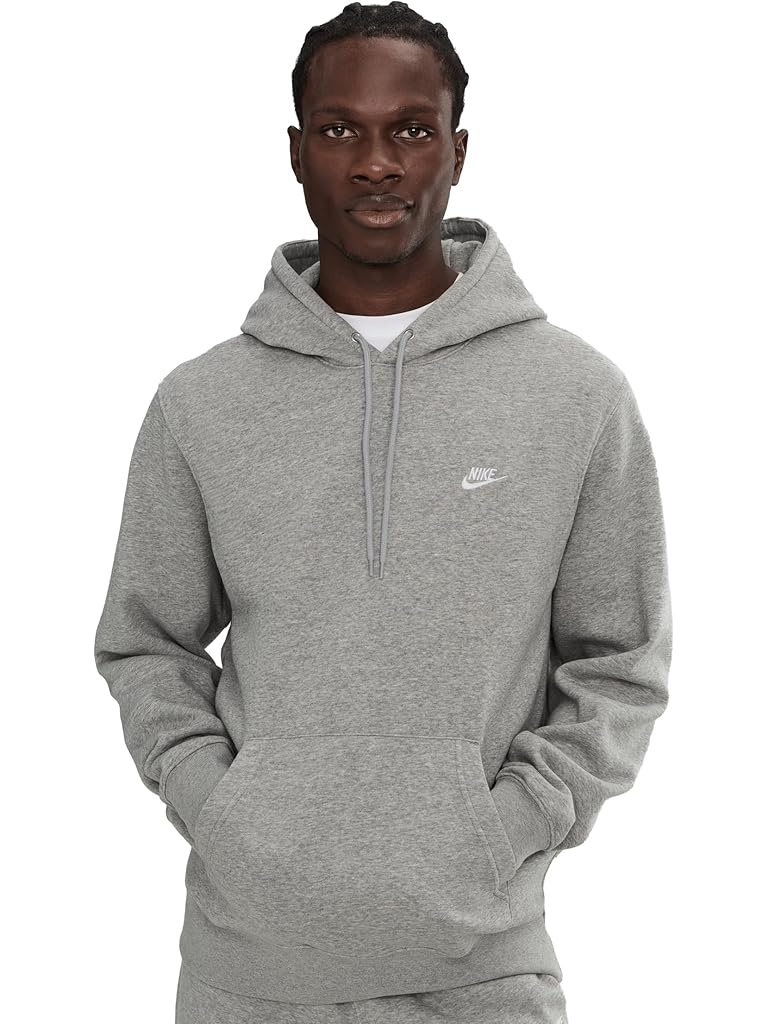 Gray Nike Club Fleece Pullover Hoodie