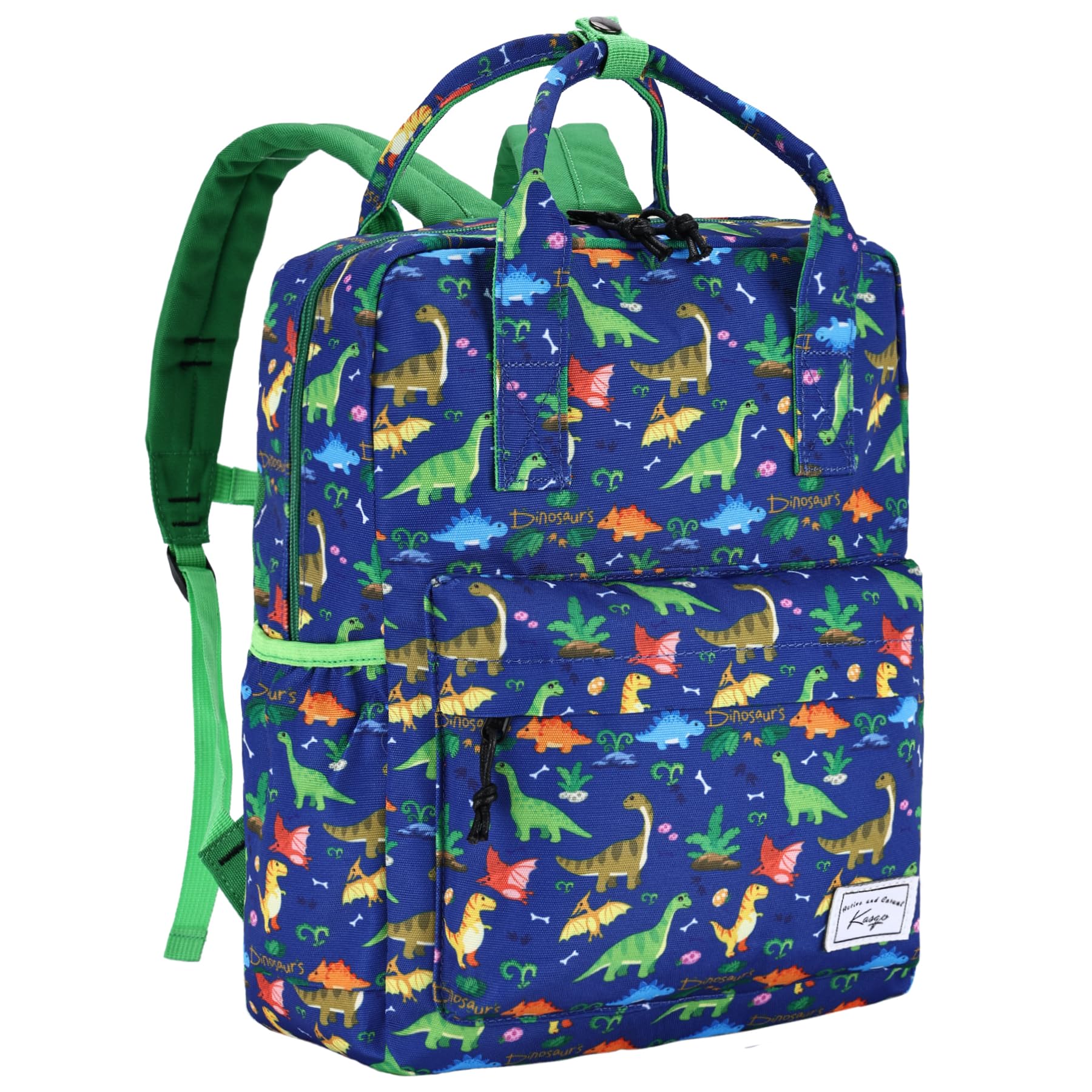 Kasqo Kids Backpack, 14.5" H Water-Resistant Preschool Kindergarten & Primary School Bag for Boys & Girls Aged 4-8