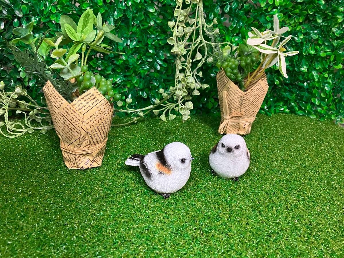 【SALE】No.74もみの木＆シマエナガ♡かぼちゃのオブジェ固まるハーバリウム シマエナガ】ガーデン オブジェ 小鳥のオブジェ KH-31348