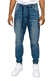 Men's Drop Crotch Joggers Denim Jean Pants