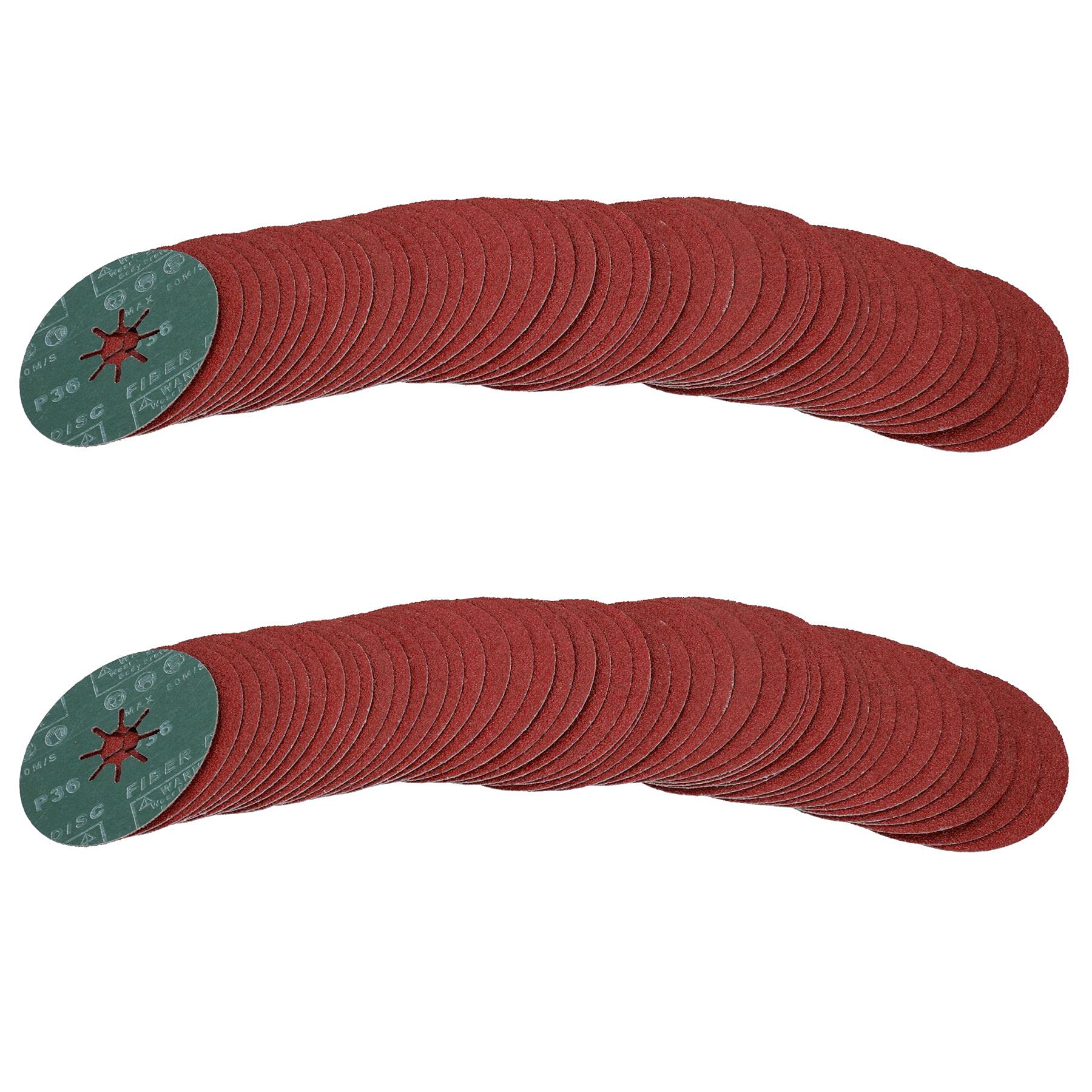 Dischi abrasivi in fibra abrasiva a grana 36, 115 mm, per legno e metallo, 100 pezzi