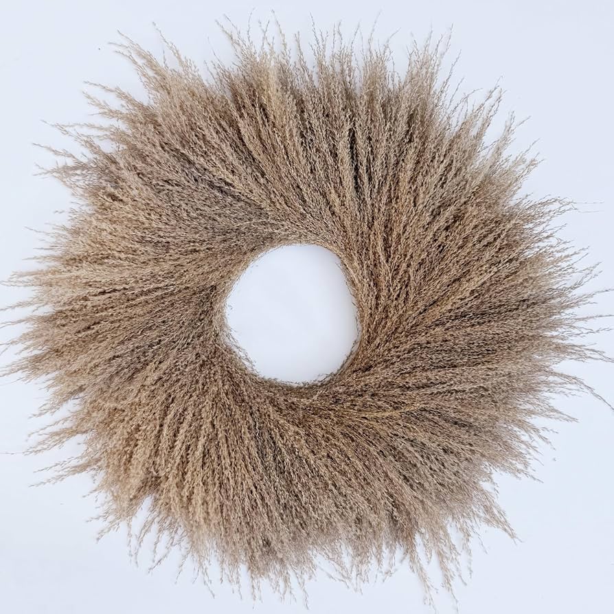 Amazon.co.jp: 天然パンパスグラスリース、23インチの秋のリース