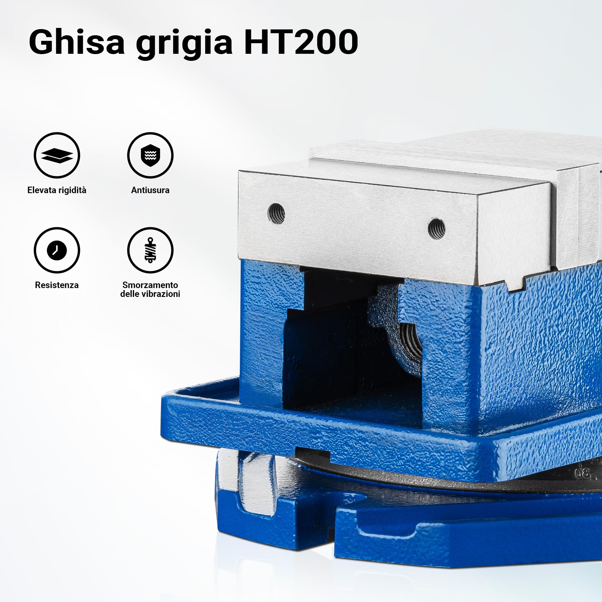 Morsa di precisione per macchinari 100 mm con base girevole Per lavori precisi Da banco