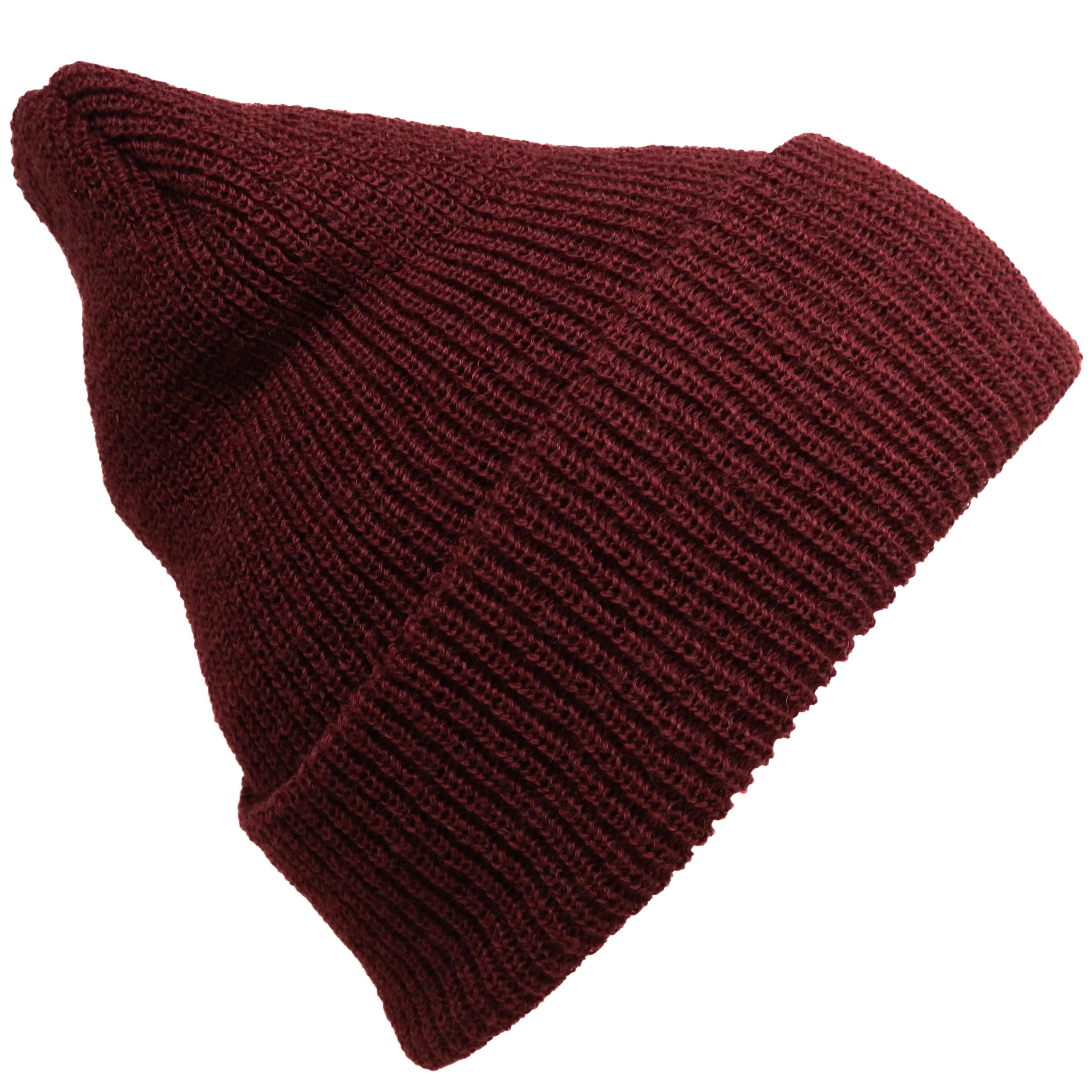 M MCGUIRE GEAR Warm Wool Military GI Watch Cap, 100% Wool US Made Tactical Beanie, Winter Hat for Men and Women - One Size (Burgundy)