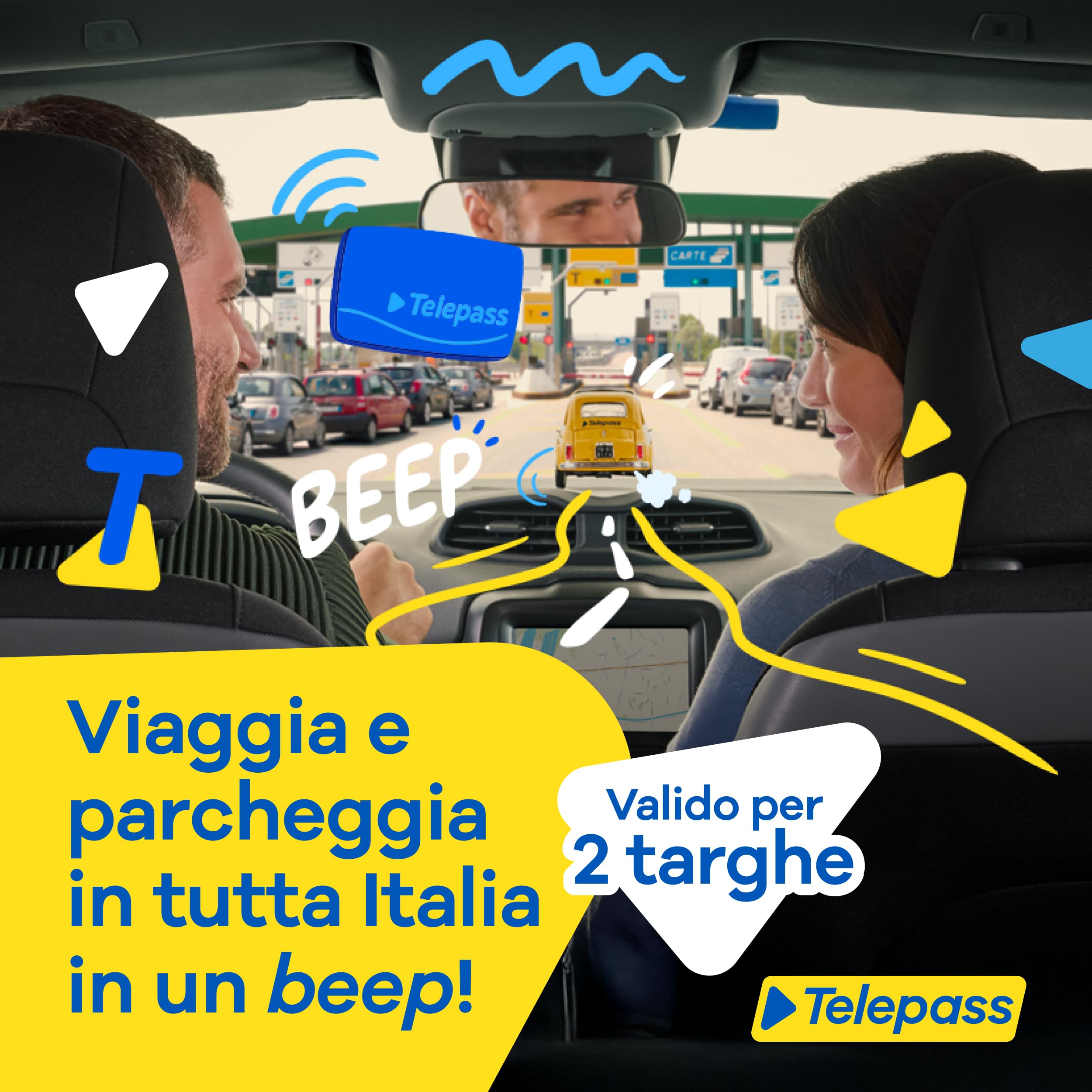 Telepass Grab&Go – Dispositivo Senza Canone Fisso, Modalità Pay-Per-Use, Attivazione a Pagamento Dopo Acquisto – per Pedaggi, Parcheggi, Strisce Blu, Area C, e-Vignette, Traghetti Stretto Messina