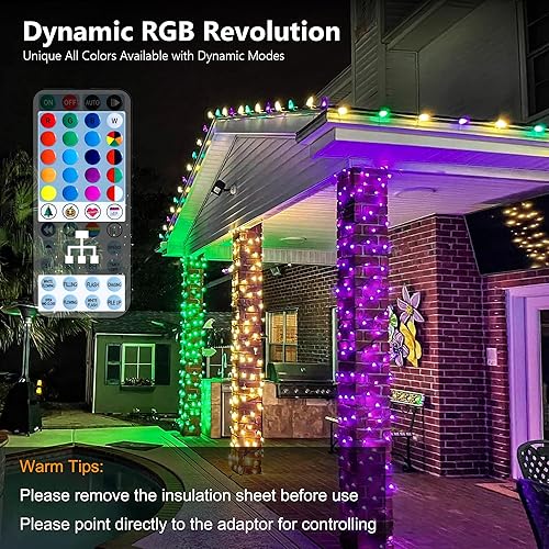 Miniatura 2 de Brizled Luces de Navidad que cambian de color, 600 luces LED RGB de 197 pies, luz de árbol de Navidad regulable, cadena de luces multifuncionales