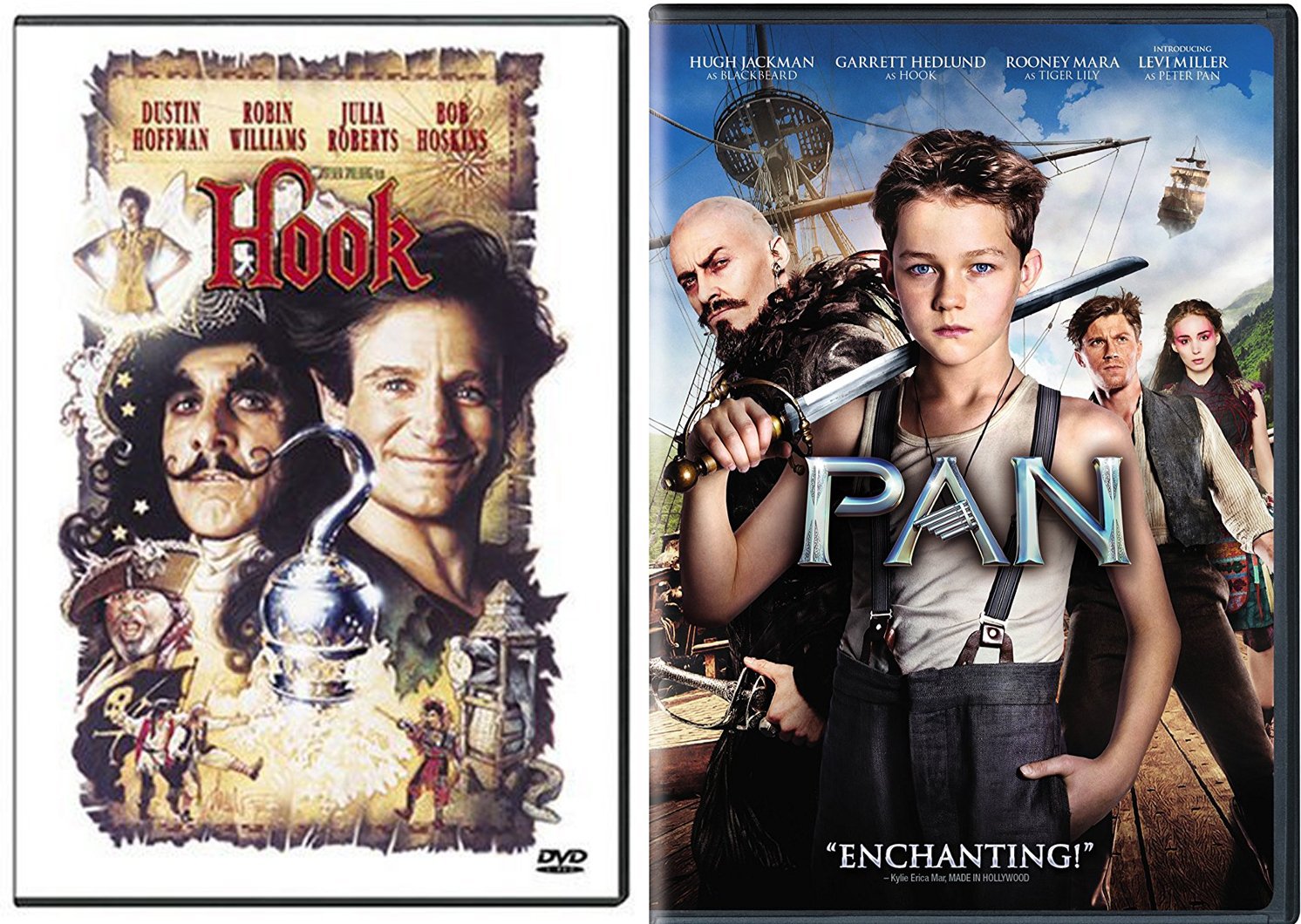 Pan 2015 Hook Robin Williams Fantasy Movie Live Action Bundle DVD set