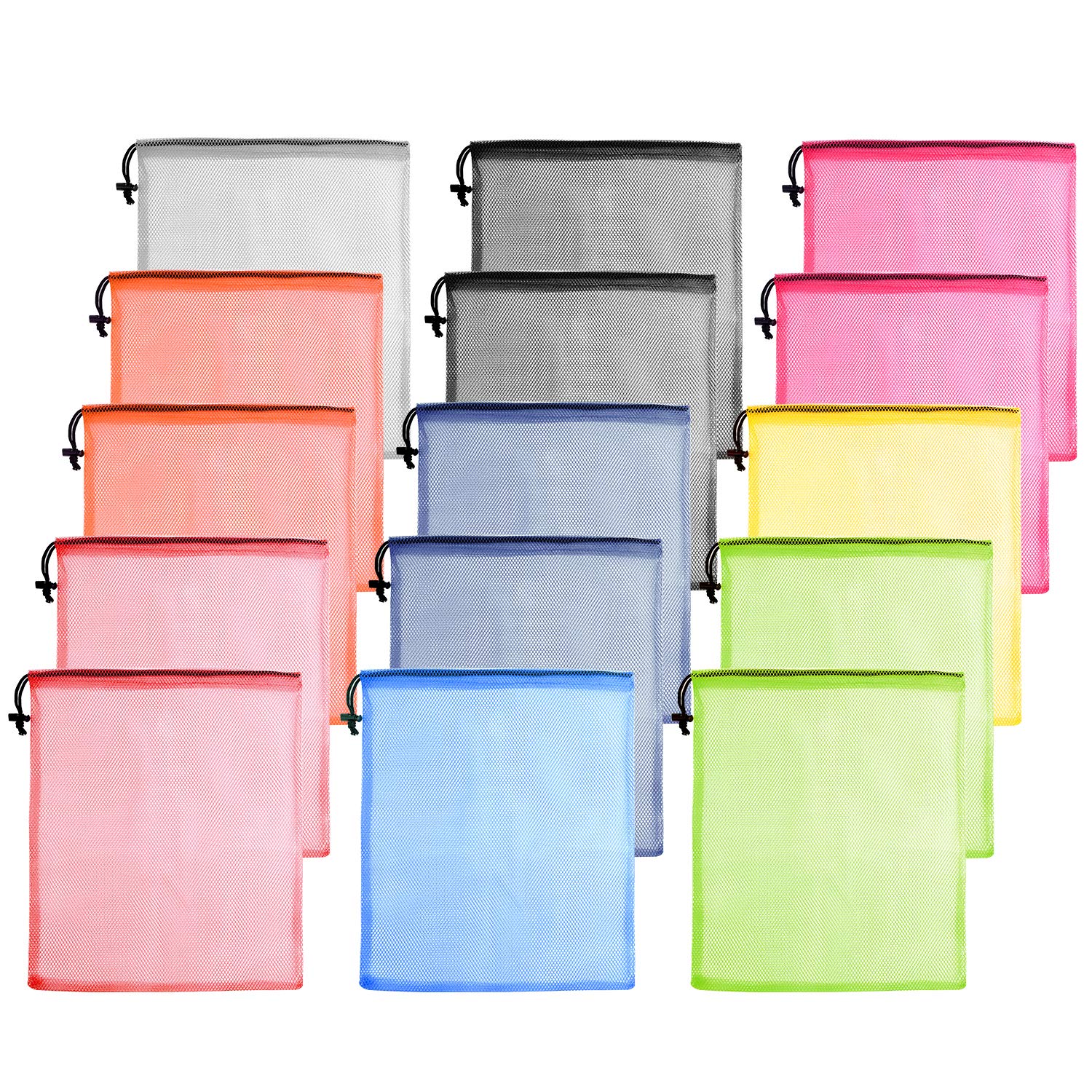 KUUQAKUUQA 10 Pcs Mesh Drawstring Bag,Laundry Bag,Mesh Stuff Sack,Golf Ball Bag,Nylon Mesh Bag for Storage,Travel and Sports