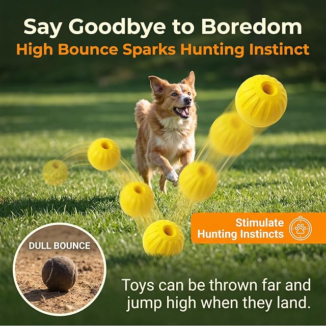 Foto 5 de 5 de Awkvuty Paquete de 4 bolas para perros, pelota de juguete para perros masticadores agresivos