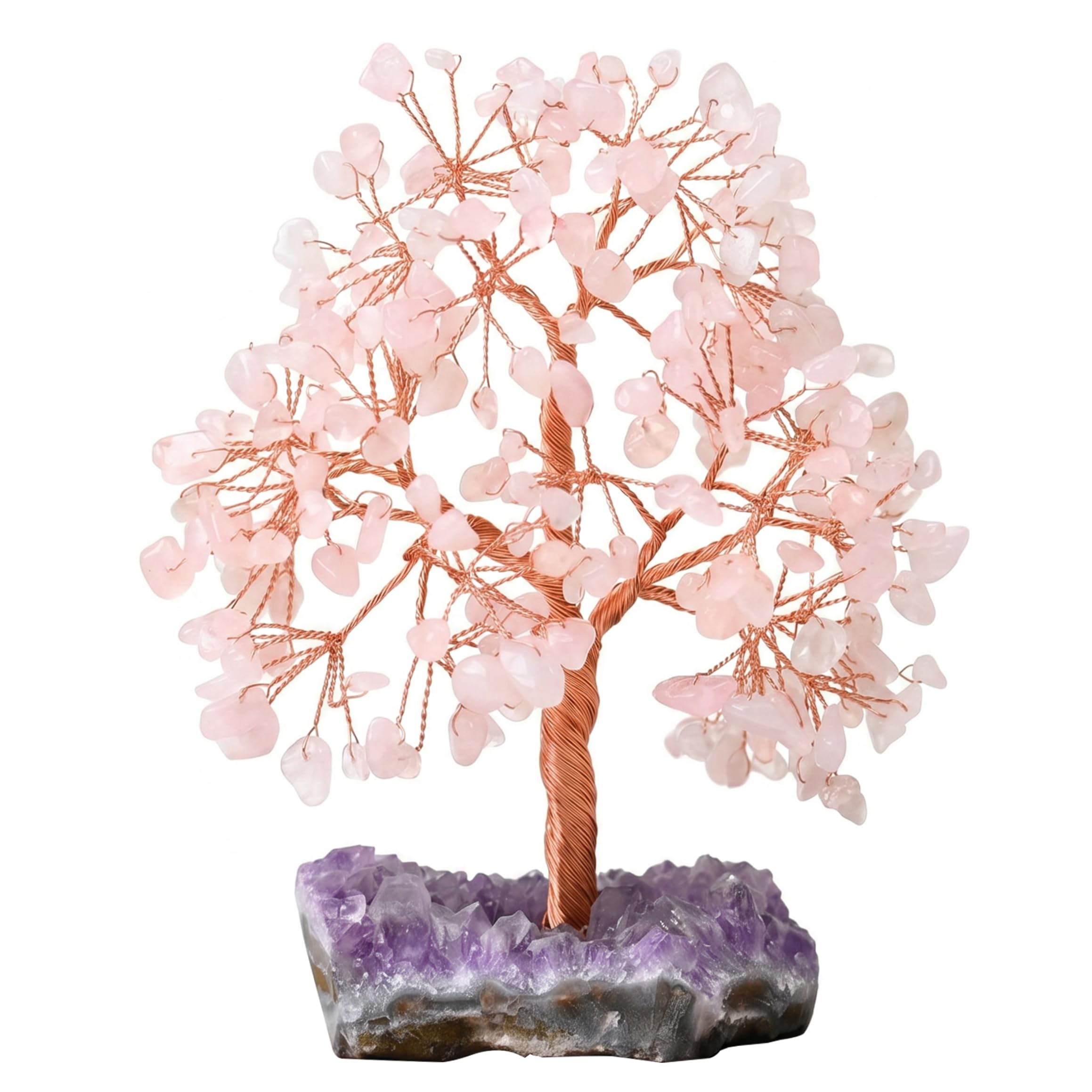 Crystal Tree, Multi-Branch Crystal Tree With Amethyst Cluster Base – Home & Office Decor For Women