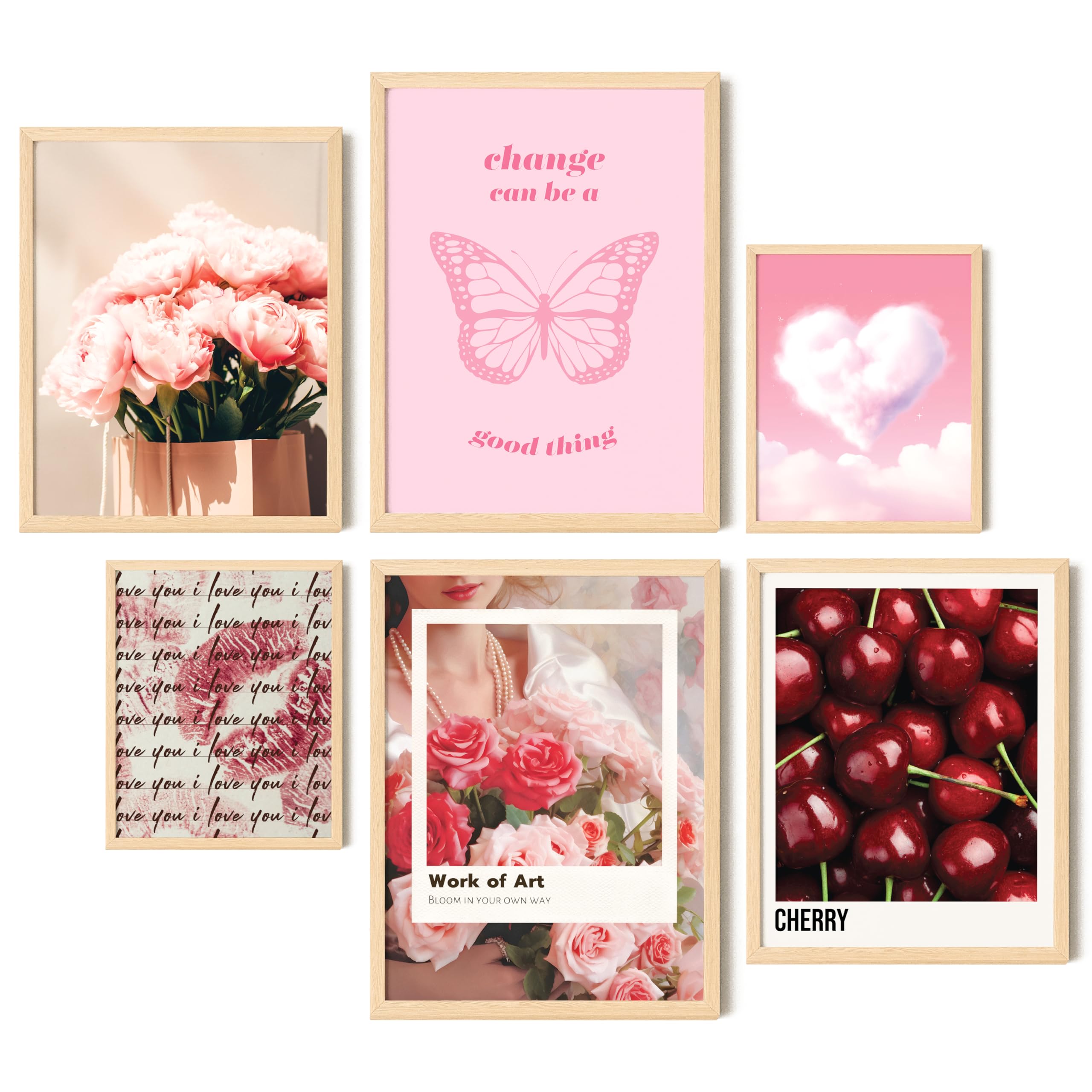 Coquette Room Decor - 12x16 Girly Coquette Decor, Light Pink Room Decor, Coquette Aesthetic Posters, Coquette Wall Decor, Pink Wall Art for Teen Girl Dorm Bedroom Decoration (Unframed)