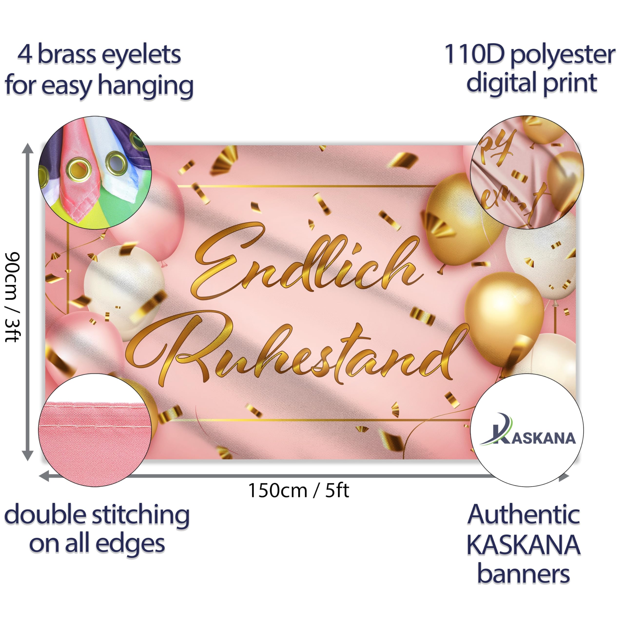 Bannière « Rente Gut Alles Gut » - 150 X 90 Cm - Guirlande