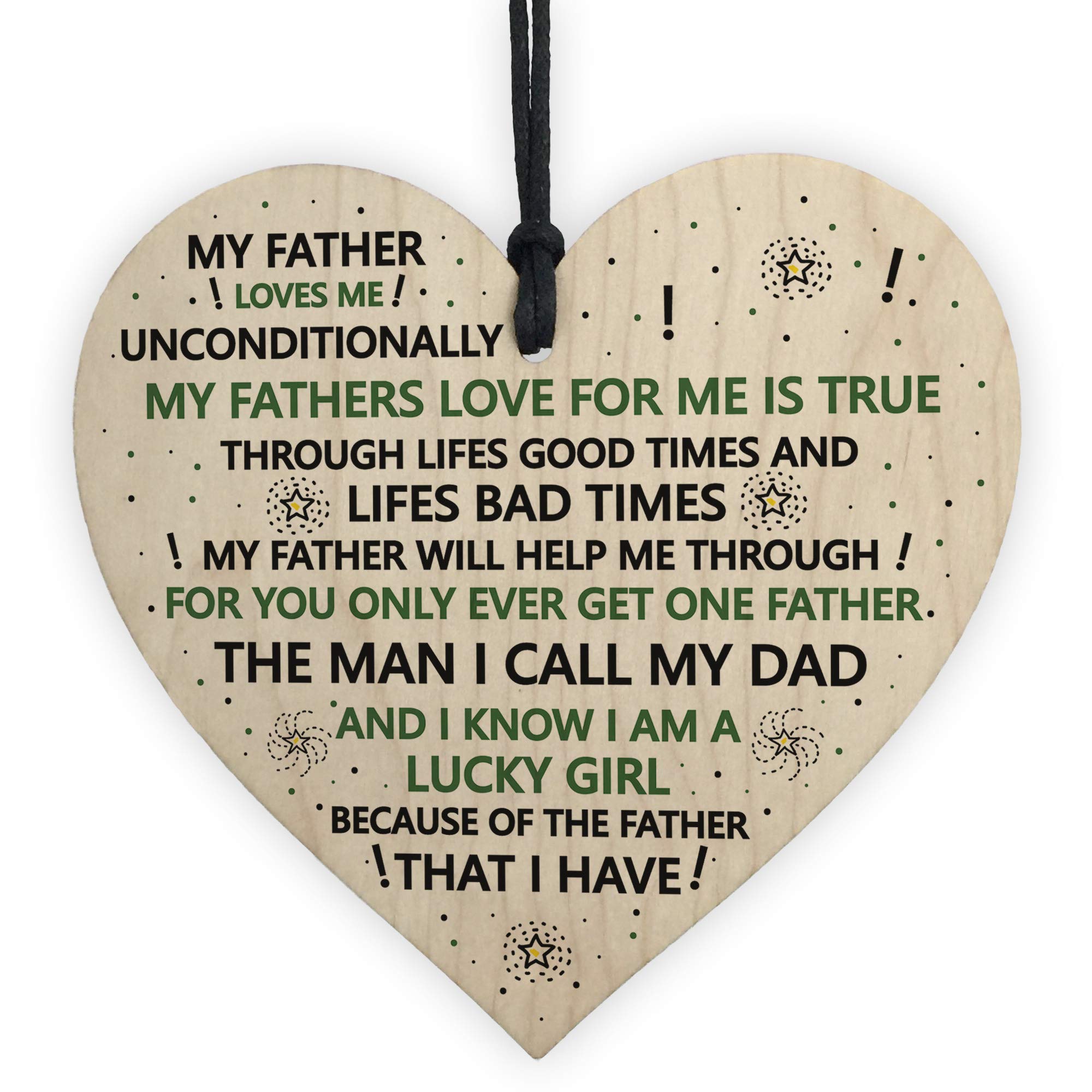 Dad Gift For Birthday Christmas Wooden Heart Dad Thank You Gift From Daughter Keepsake