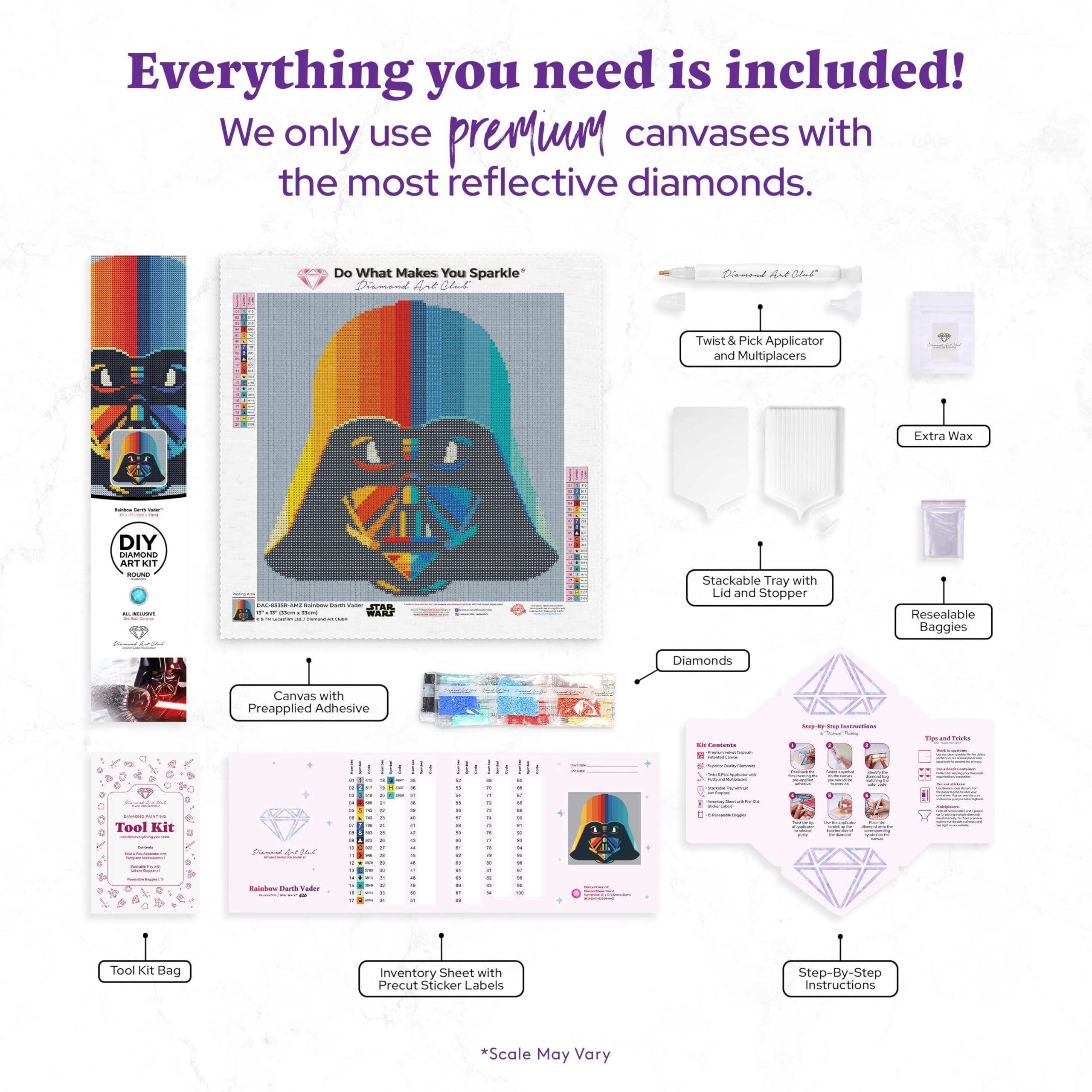Darth Vader Diamond Art Kit - Rainbow Design -3