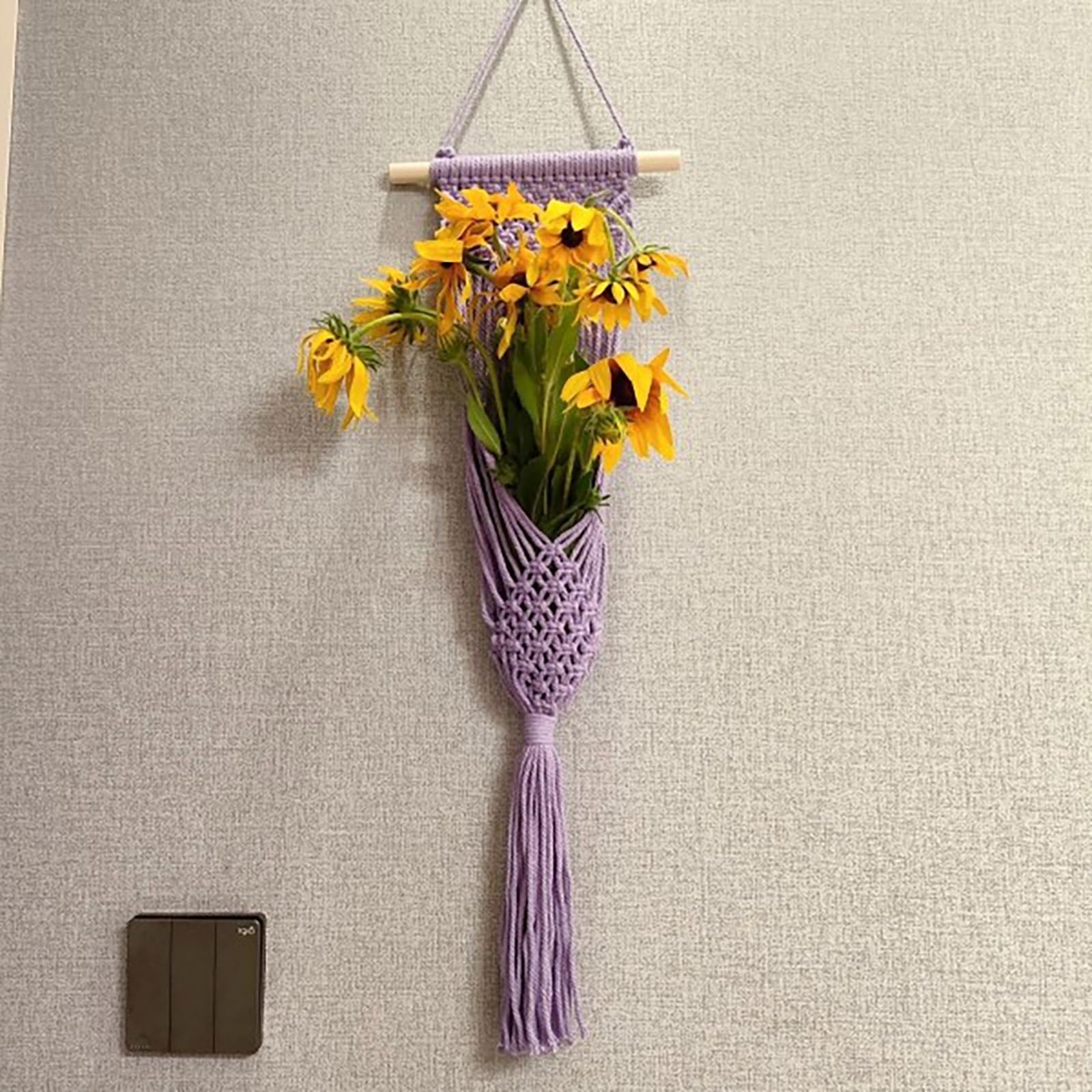 TaLcuS Natural Cotton Macrame Wall Hanging Ins Nordic Aesthetic Woven Tapestry Bohemian Simple Wall Art Handcrafted Home Wall Pendant(A2)