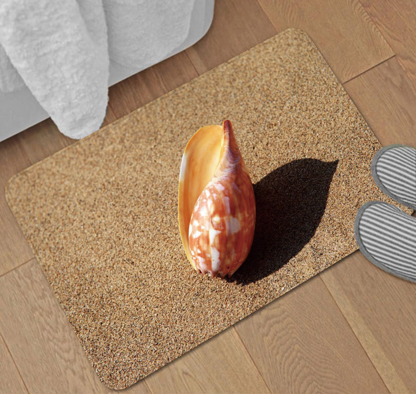Zerbino Ingresso Esterno Spiaggia Marrone Tappeto Salotto Poliestere Zerbino Ingresso Interno Moderno Tappeti Soggiorno Cucina Lavabile Tappeto da Esterno Antiscivolo Tappeti Moderni 100x120cm