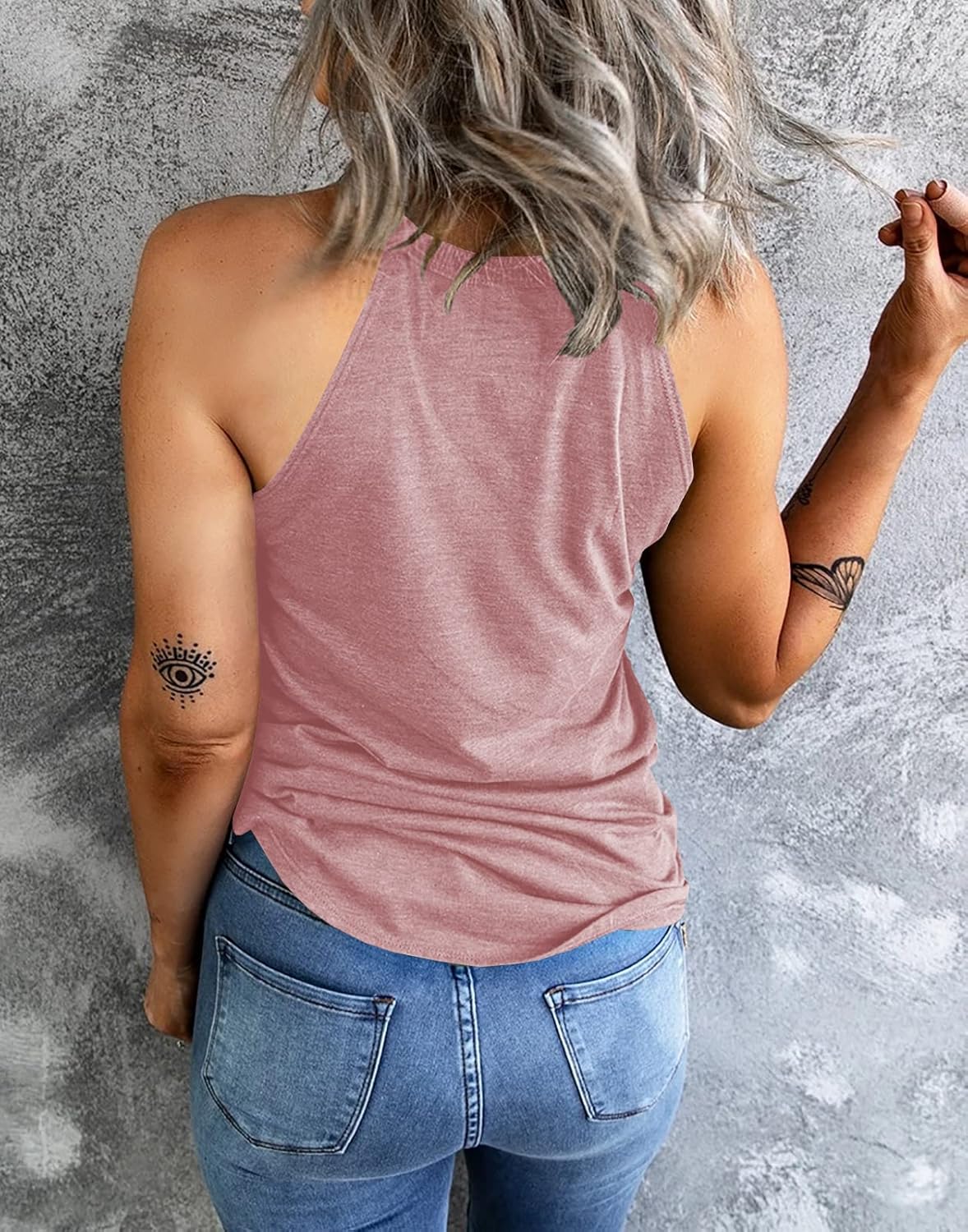 Womens Summer Sleeveless High Neck Halter Tank Tops Basic Casual Cami Shirts Tees - Image 4