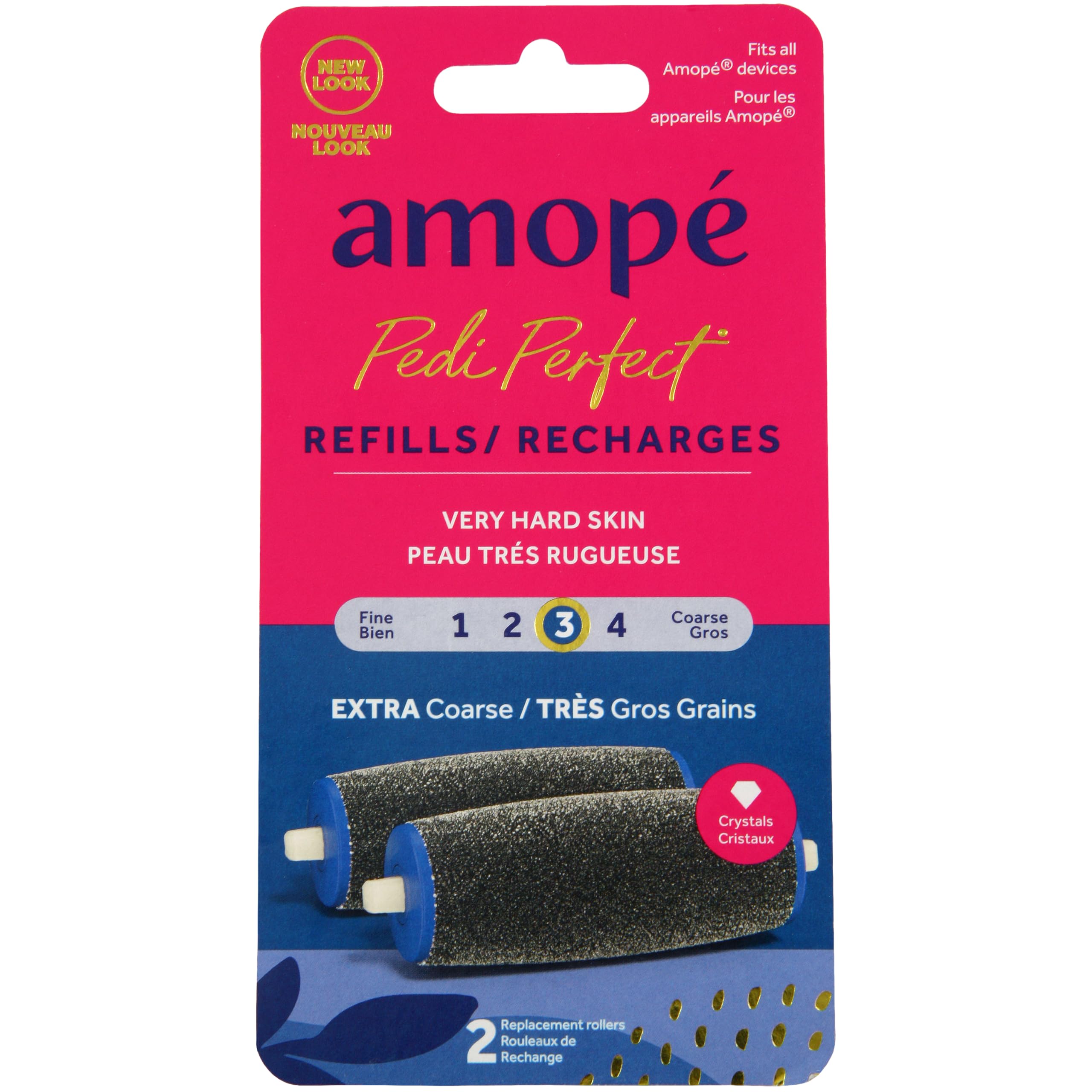 AmopePedi Perfect Electronic Foot File Refills, 2 Count, Extra Coarse