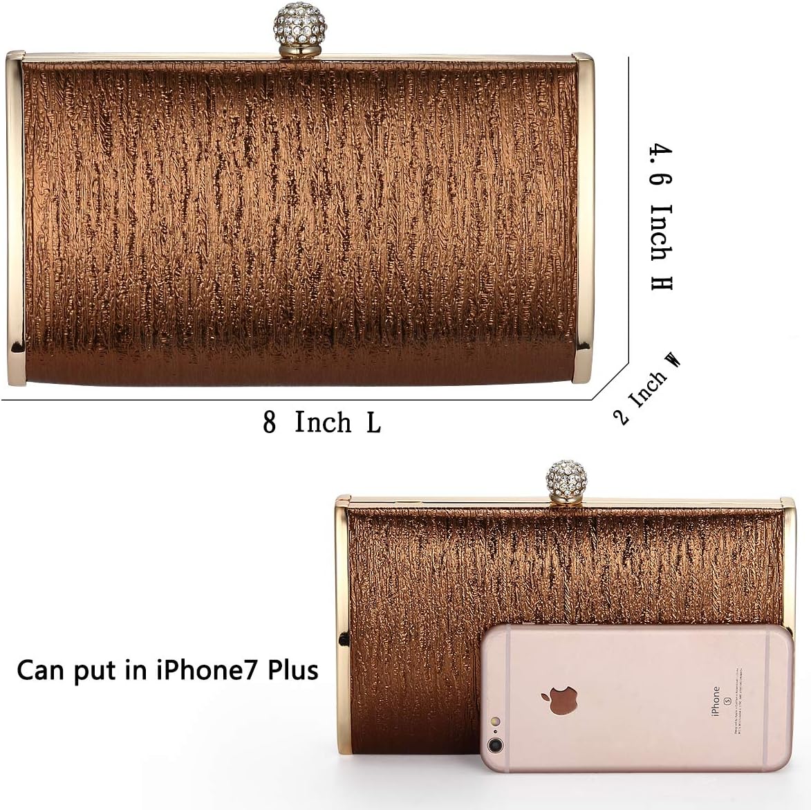 Women Evening Clutch Bags Metal Frame Evening Bag Night Purse Handbag Wedding Prom Party Cocktail Bridal Clutches - Image 3