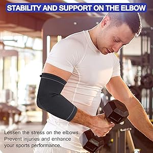 Protle Elbow Brace Compression Support Sleeve (Pair)Pain Relief & Inflammation from Tendonitis, Tennis, Golf Elbow, Arthritis. Provide Protection for Workout, Weightlifting, Tennis
