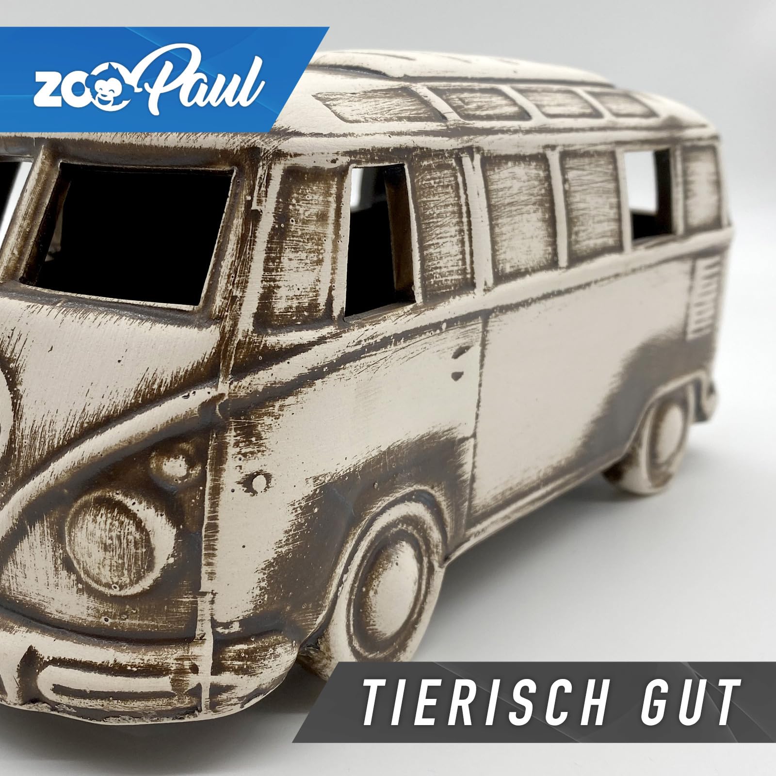 ZooPaul Sprudel Set Keramik Deko und Pumpe + Zubehör Dekoration Aquarium Bus Camper Samba Auto groß